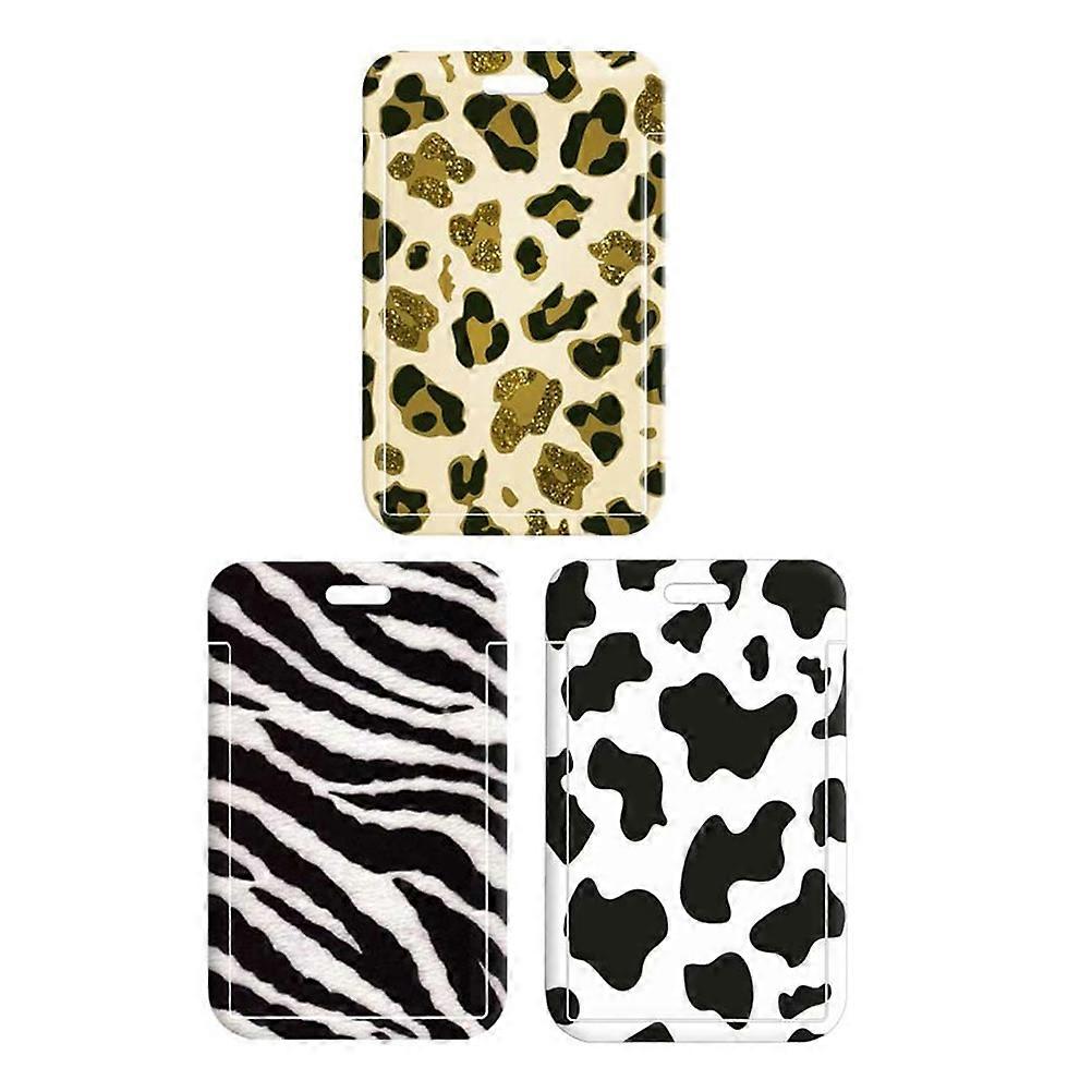 Animal Texture Decorative Cards Holders for Protective Use 3Pcs Plastic Covers