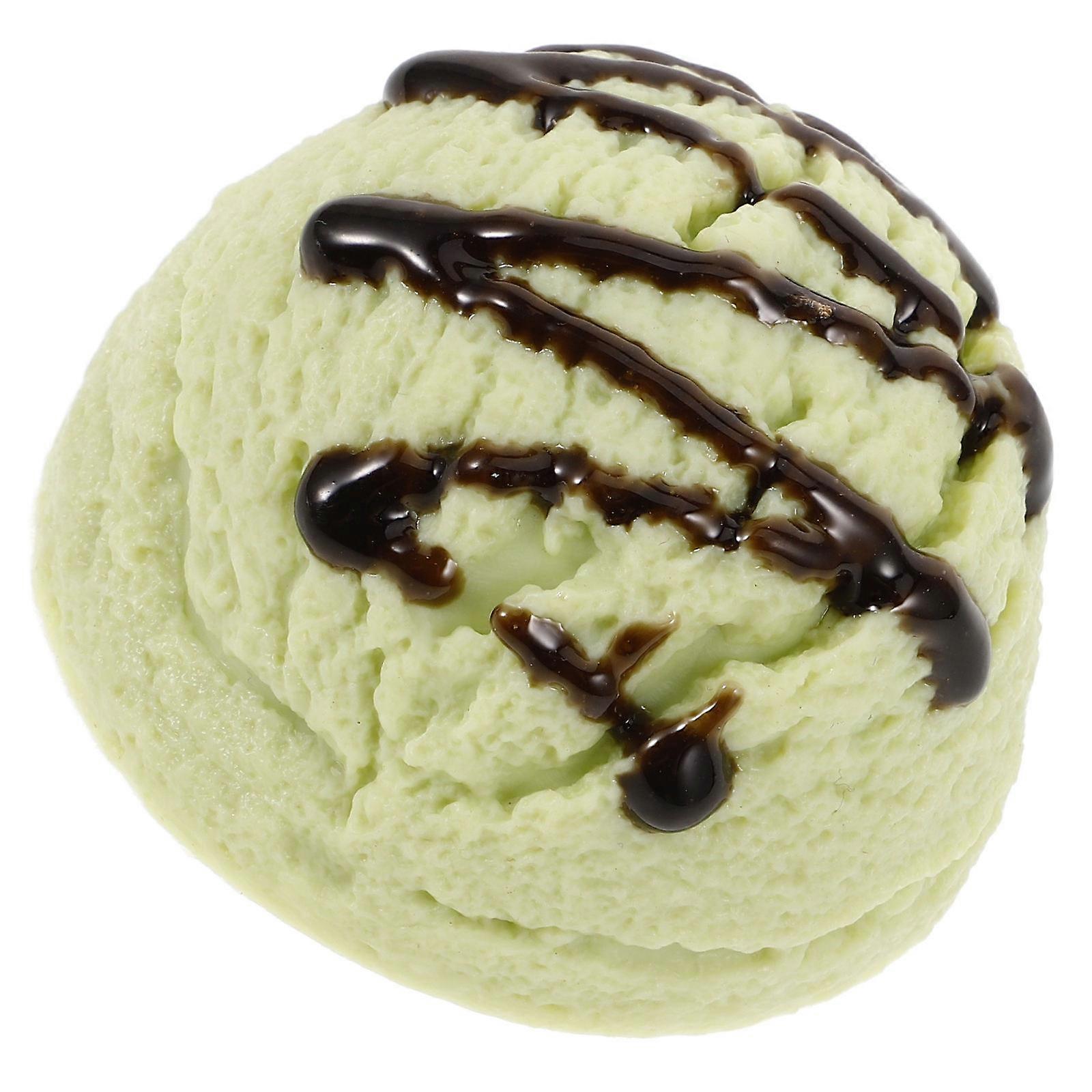 Artificial Ice Cream Decoration Showcase Prop For Merchants In Green Color 1Set For Shop Display And Photography Prop