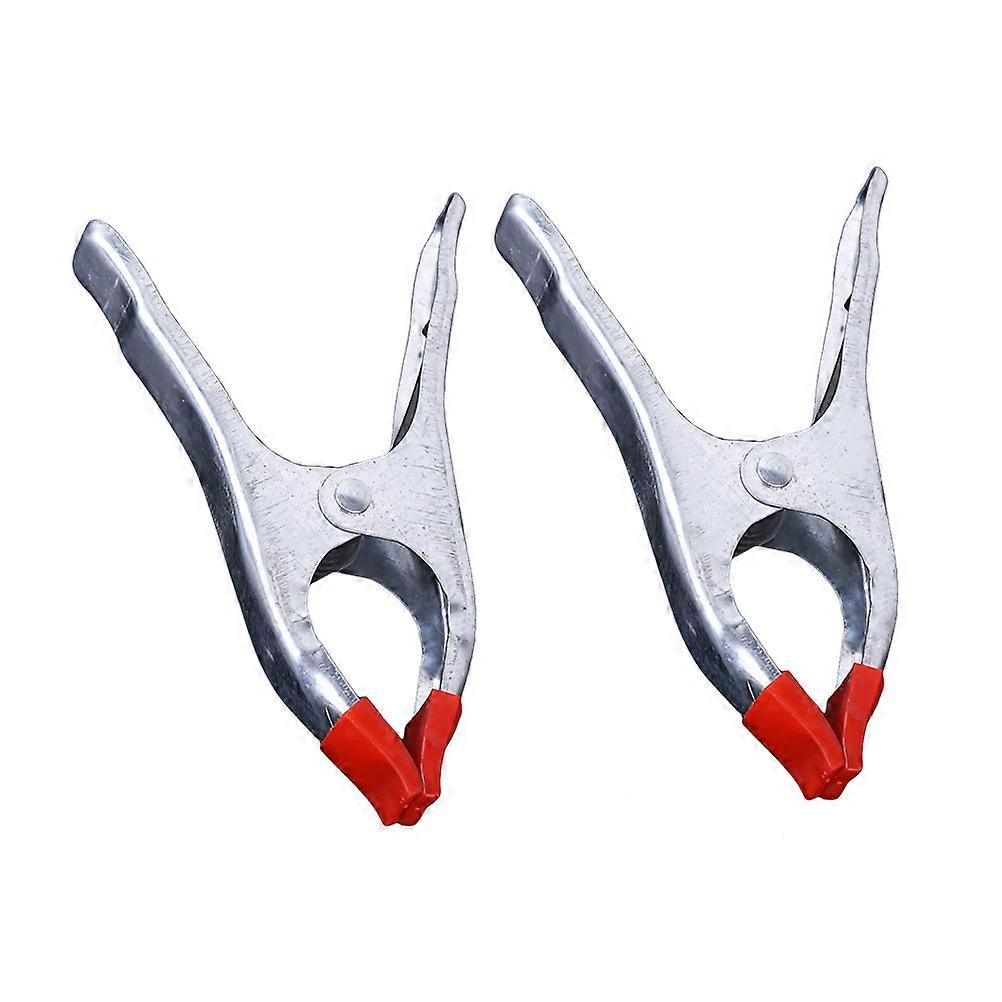 Clamp Spring Metal Clamp for Grip 2Pcs with Ergonomic Handles in Silver