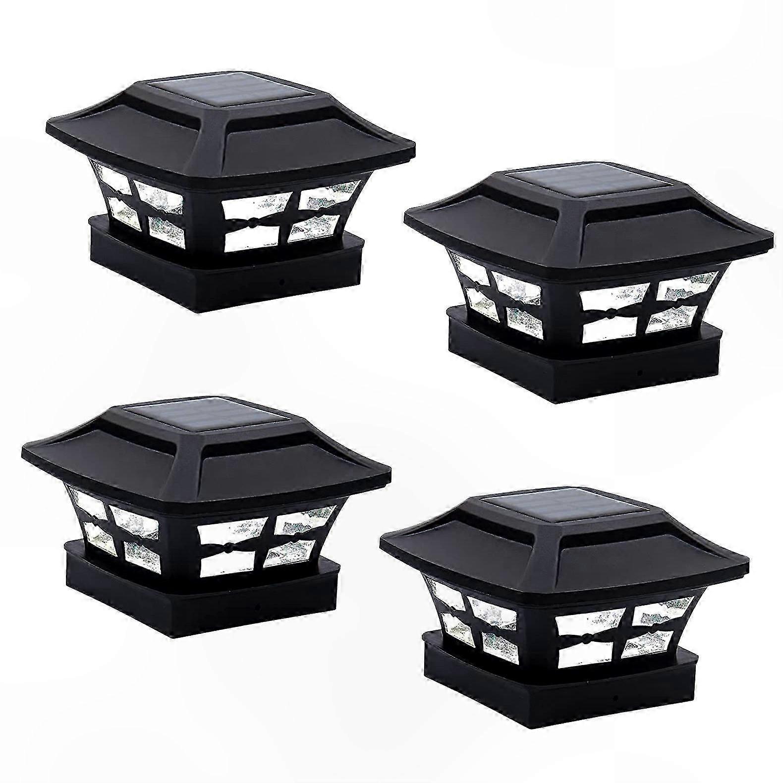 LED Solar Post Cap Lights with 2 Lighting Modes for Wooden Fence and Deck Garden Decoration