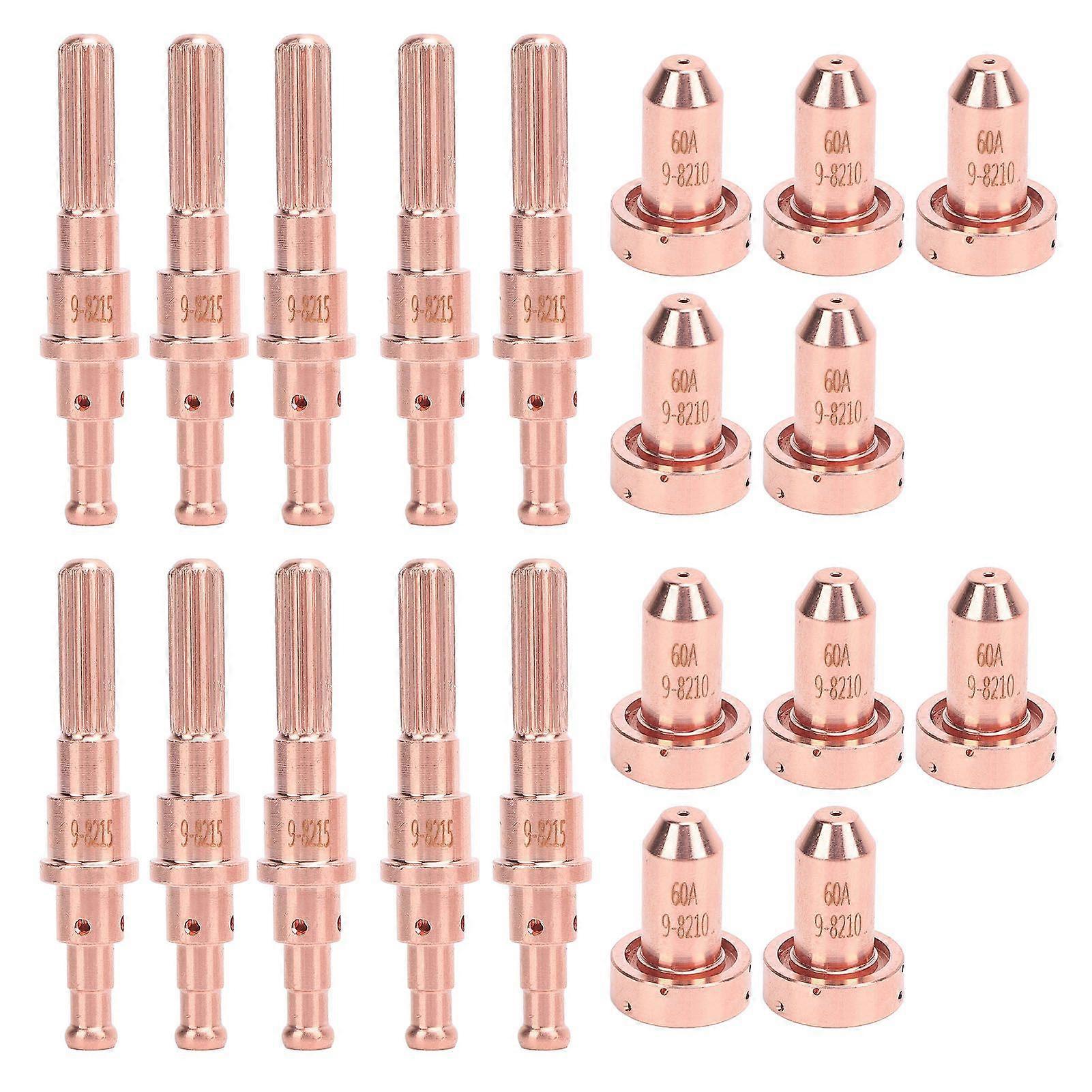 10 Set Plasma Cutting Torch Electrode Nozzle Tips 60A 9-8215 9-8210 Brass Replacement Consumables for SL60 SL100