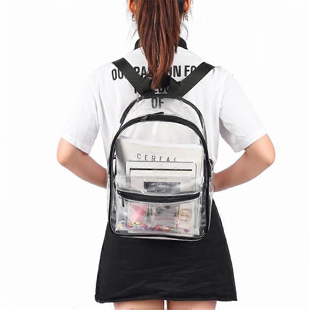 Transparent Backpack PVC Satchel for Storage 1Pcs Black Waterproof Backpack