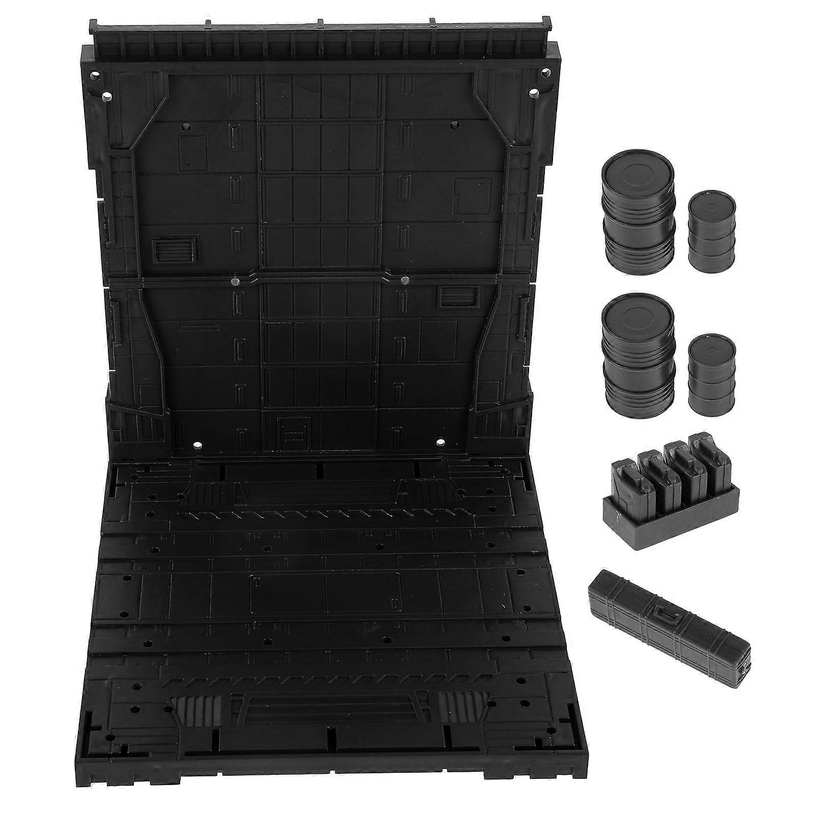 Plastic Display Stand For Action Figures 2Pcs Modular Design For Hobby Display Indoor Decoration Black Color Durable Material