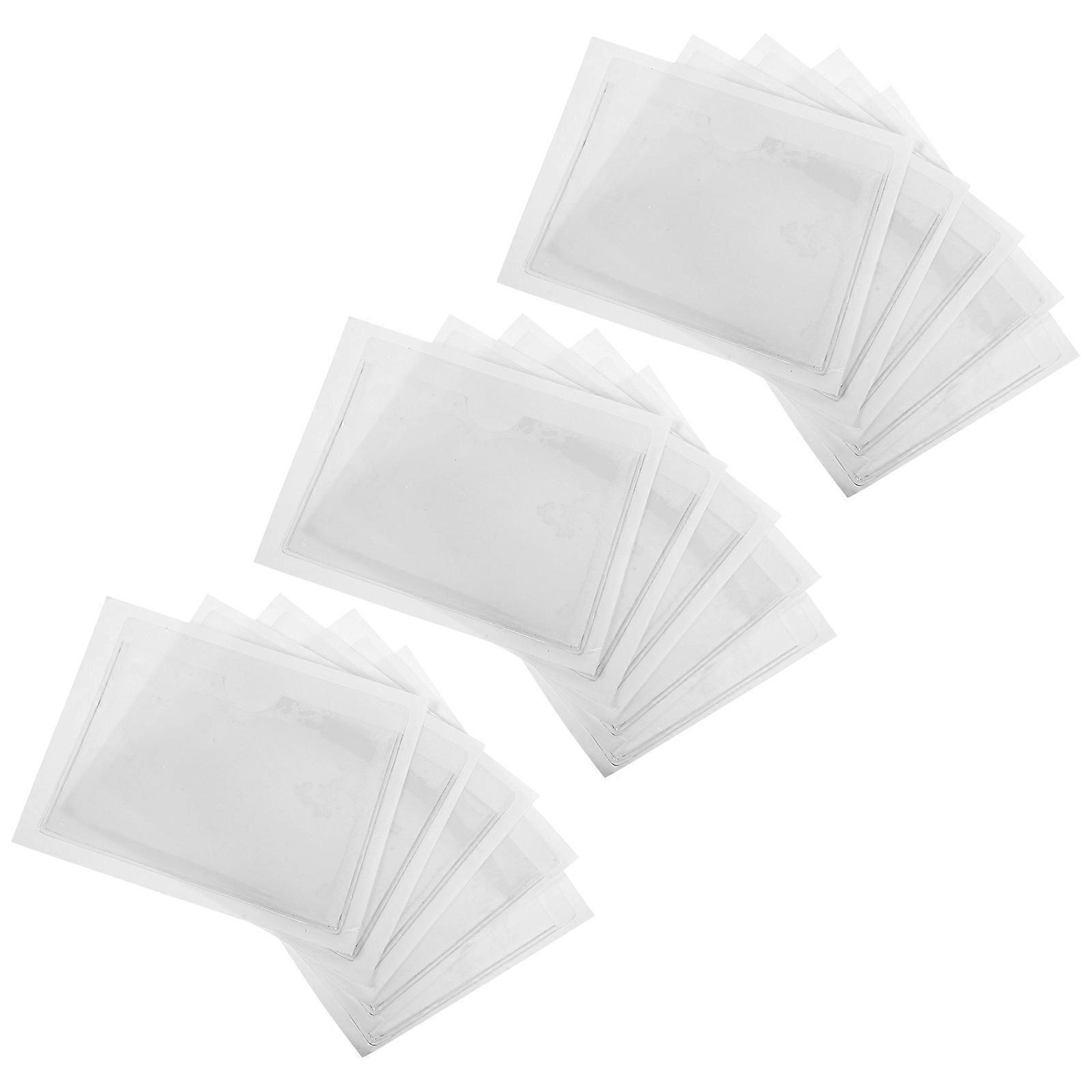 Self Adhesive Label Holders Clear Pvc Pockets For Whiteboards Monitors Organize Stick To Surfaces 50Pcs