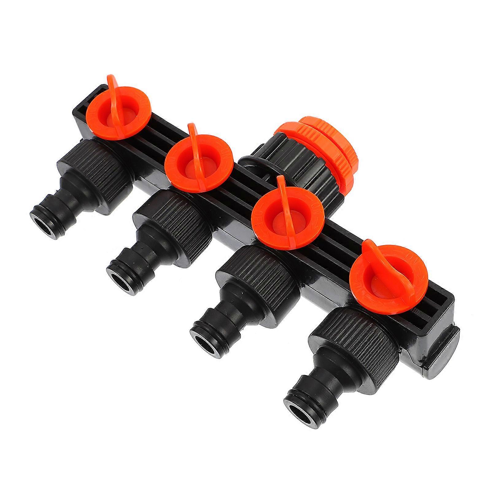 Gardening Water Divider Four-Way Valves Plastic Irrigation Joint Controller 2Pcs