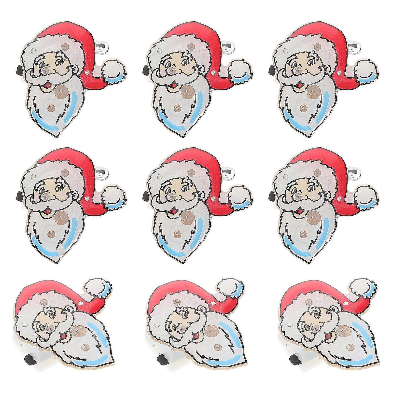 Multi Colored Christmas Santa Claus Badge Brooch 50 Pcs For Children With LED Light Decoration