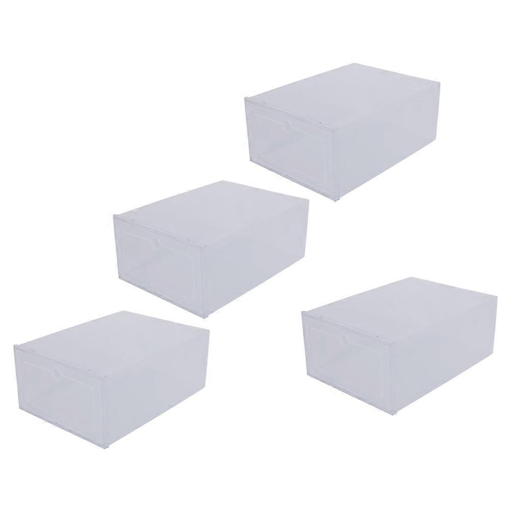 Drawer Type Shoe Boxes Transparent Shoe Boxes for Storage Use 8Pcs White