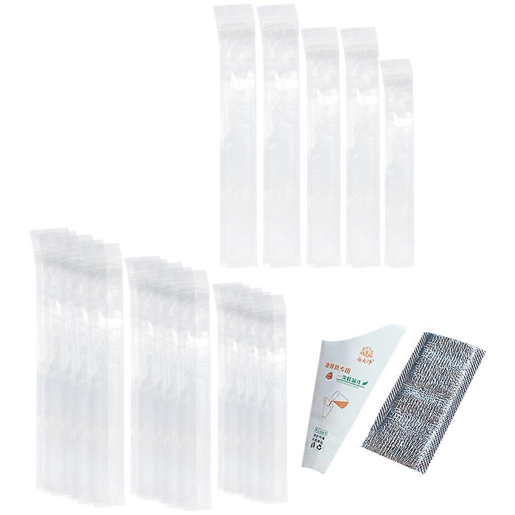 Popsicle Pouch Transparent Ice Popsicle Making Bag Summer Use Rectangular Disposable 1 Set
