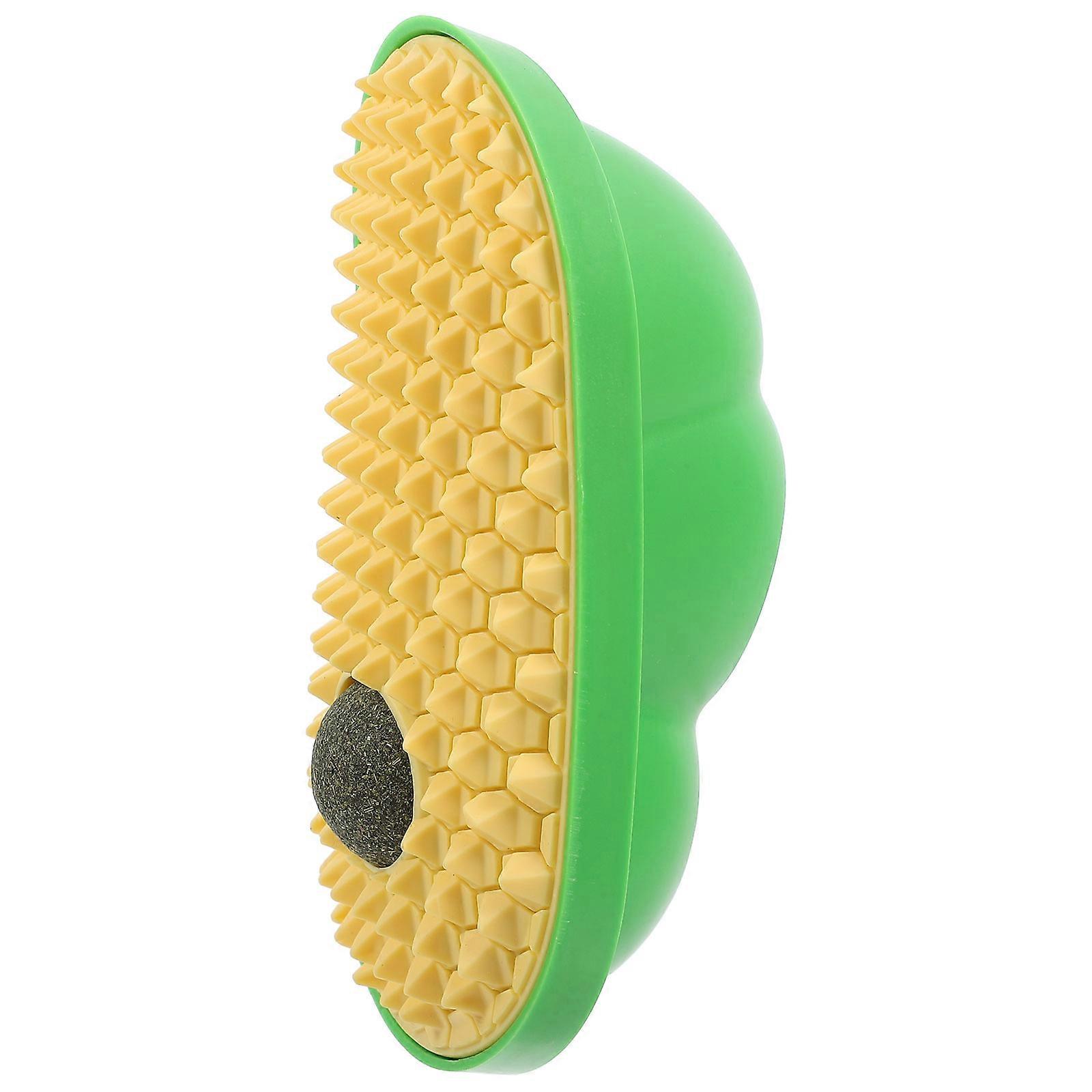 Catnip Toy Ball For Indoor Cats 4Pcs Wall Sticking Self Grooming Yellow ABS Teeth Cleaning