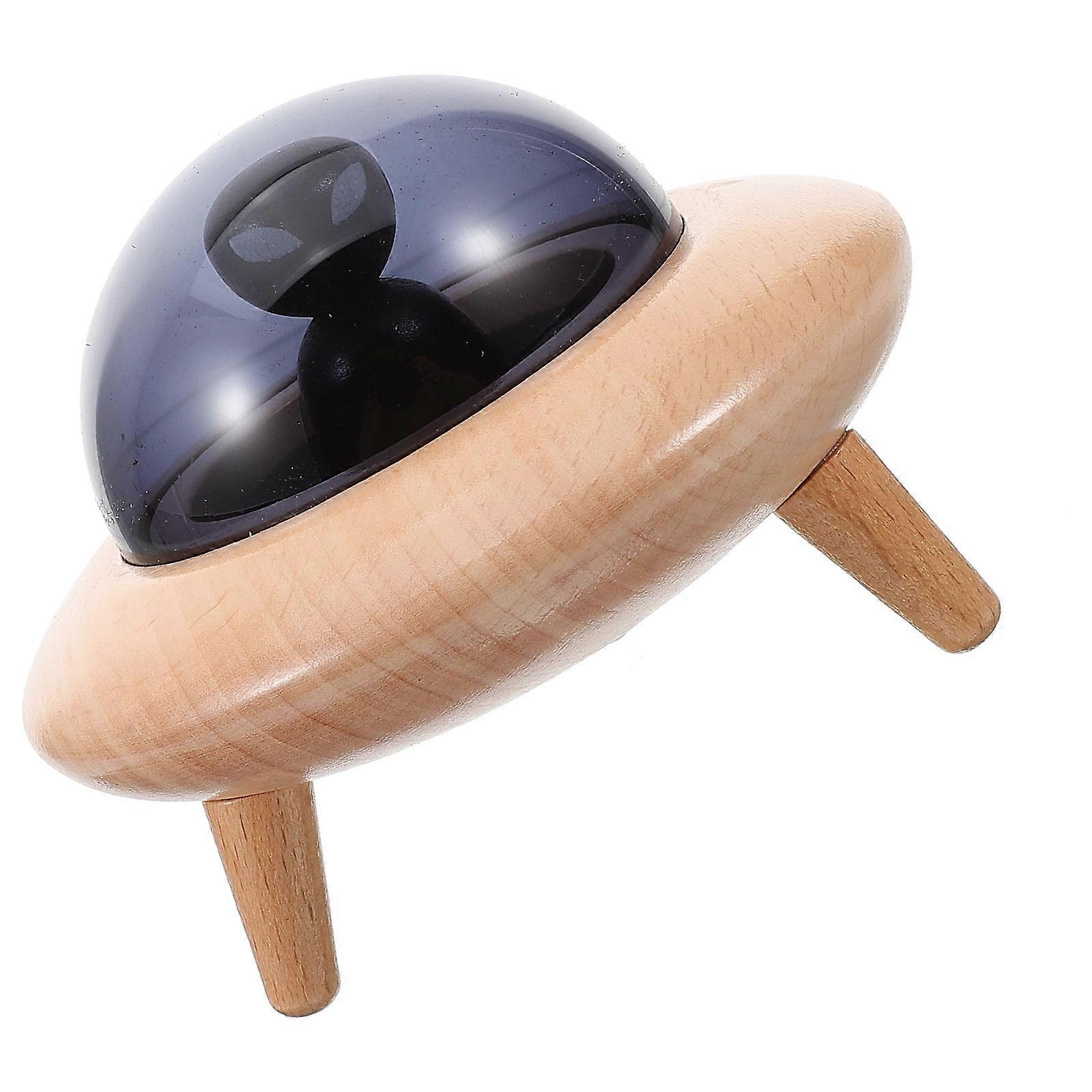 Baby Tooth Keepsake Box Wooden Spaceship Shaped Storage Childhood Memories 1Pcs
