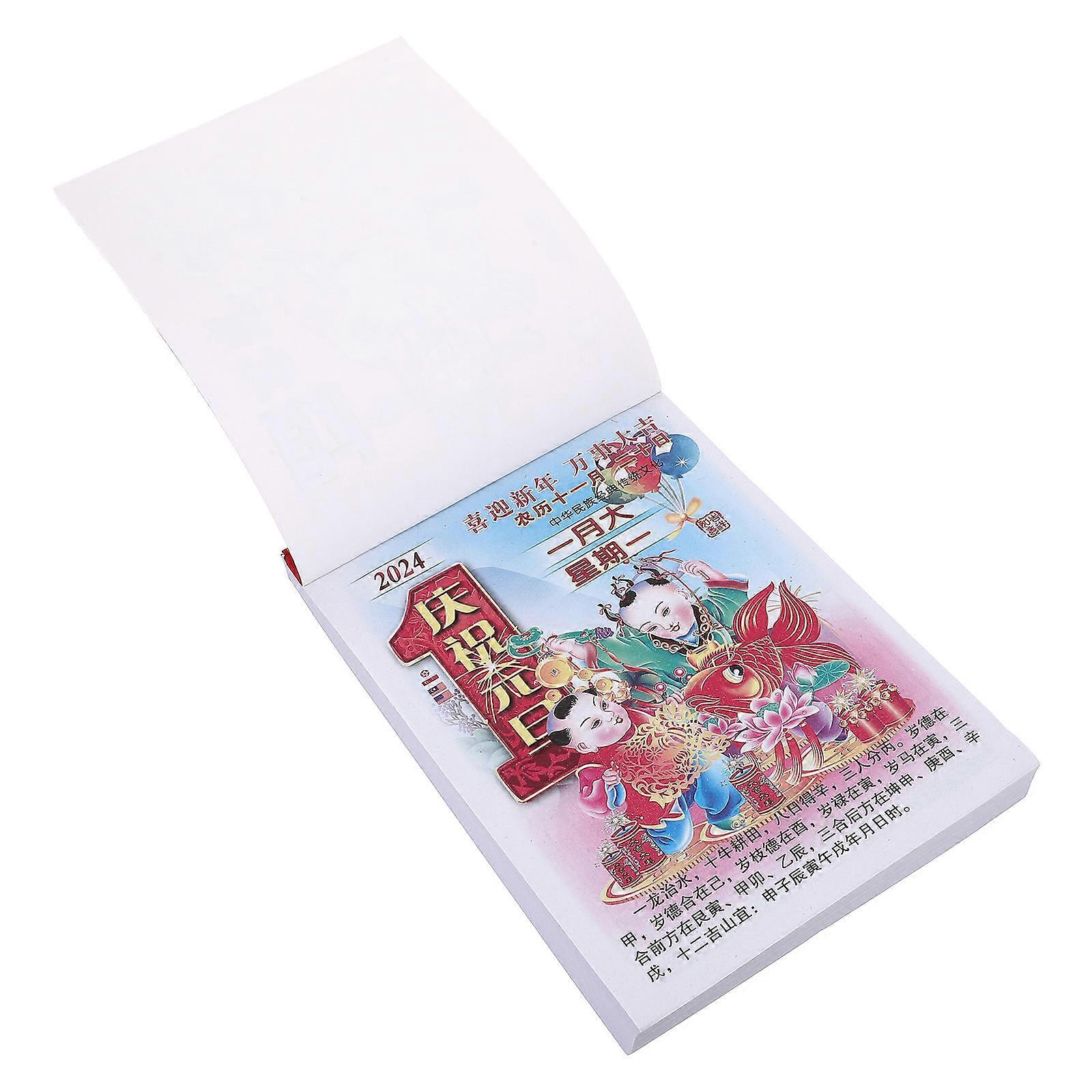 Tearable Wall Calendar Red Paper Monthly Planning Lunar Year Calendar for Home