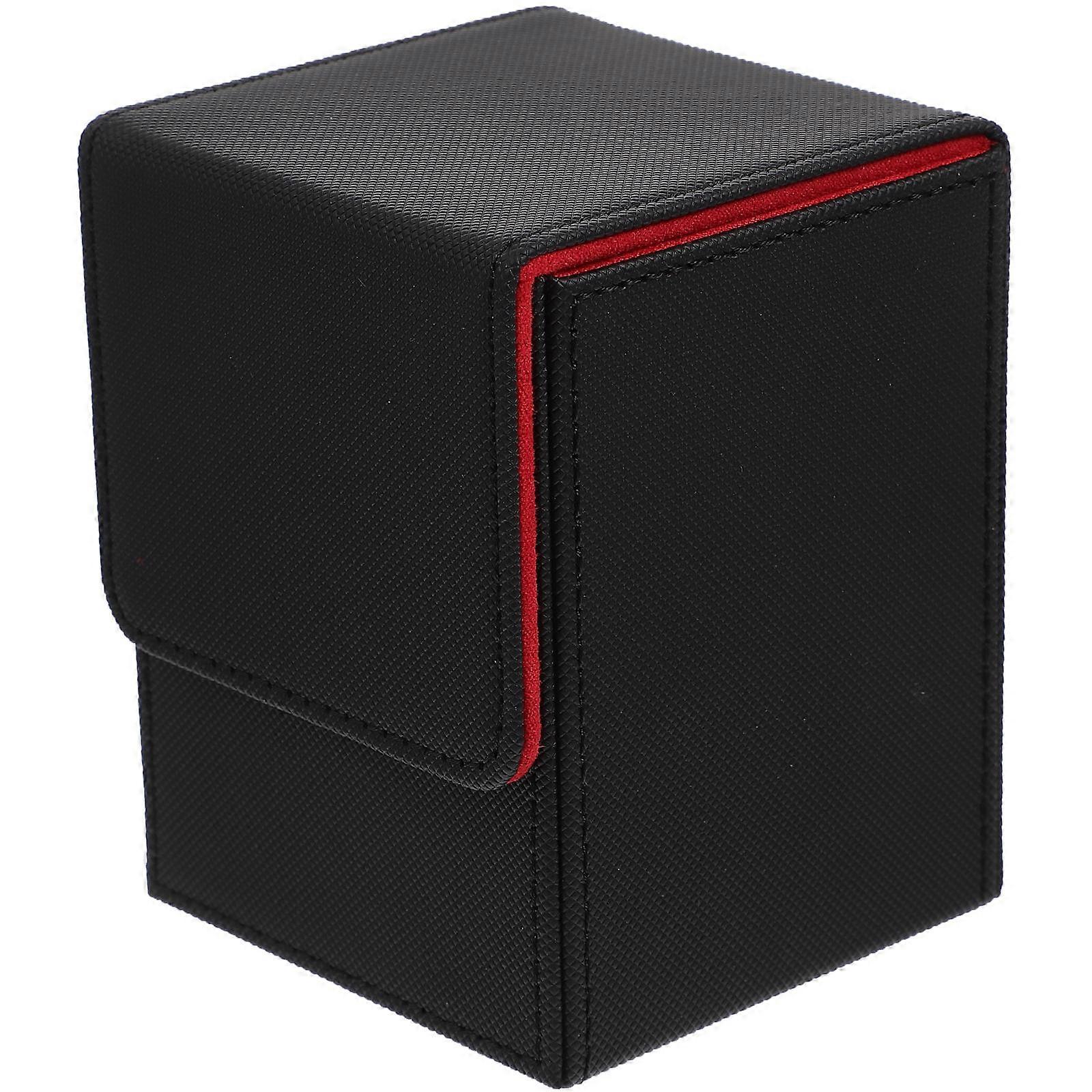 Cards Storage Box 3Pcs Organizer For Card Games 10.4X8.2X7.9CM Black With Portable Design