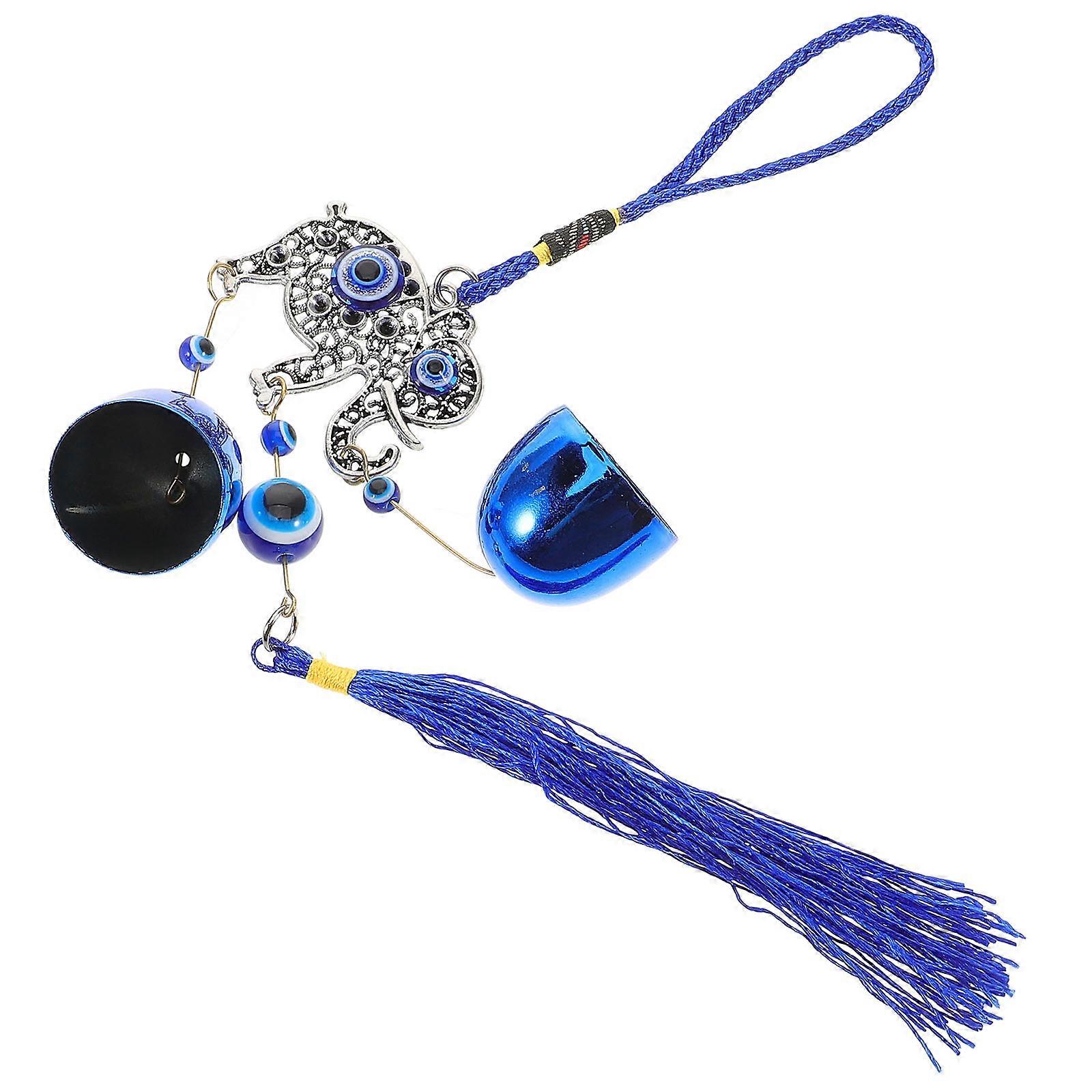 Blue Evil Decor Metal Wind Chime for Home 2Pcs