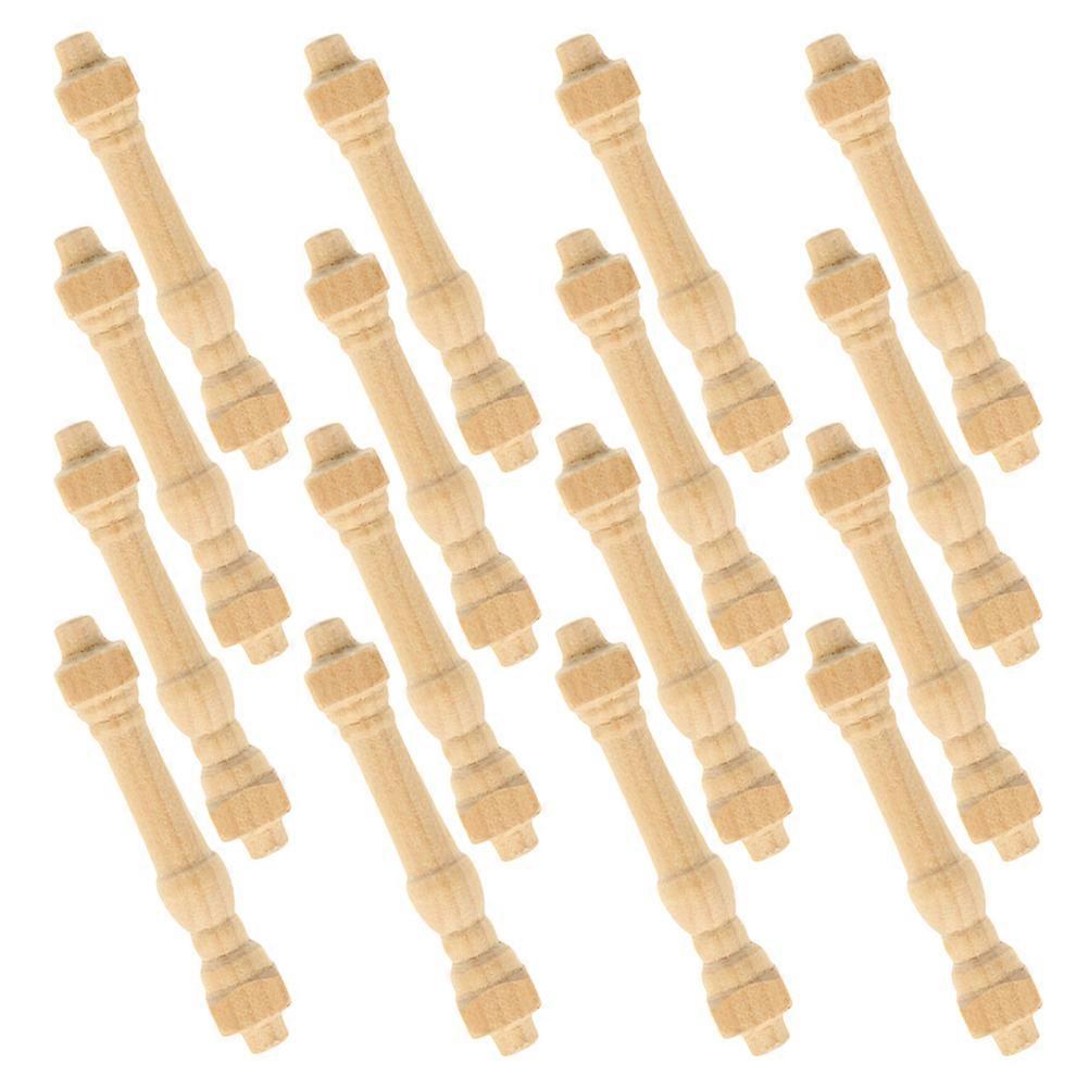 Miniature Handrails for Wood Dollhouse Furniture 48Pcs Unfinished Set