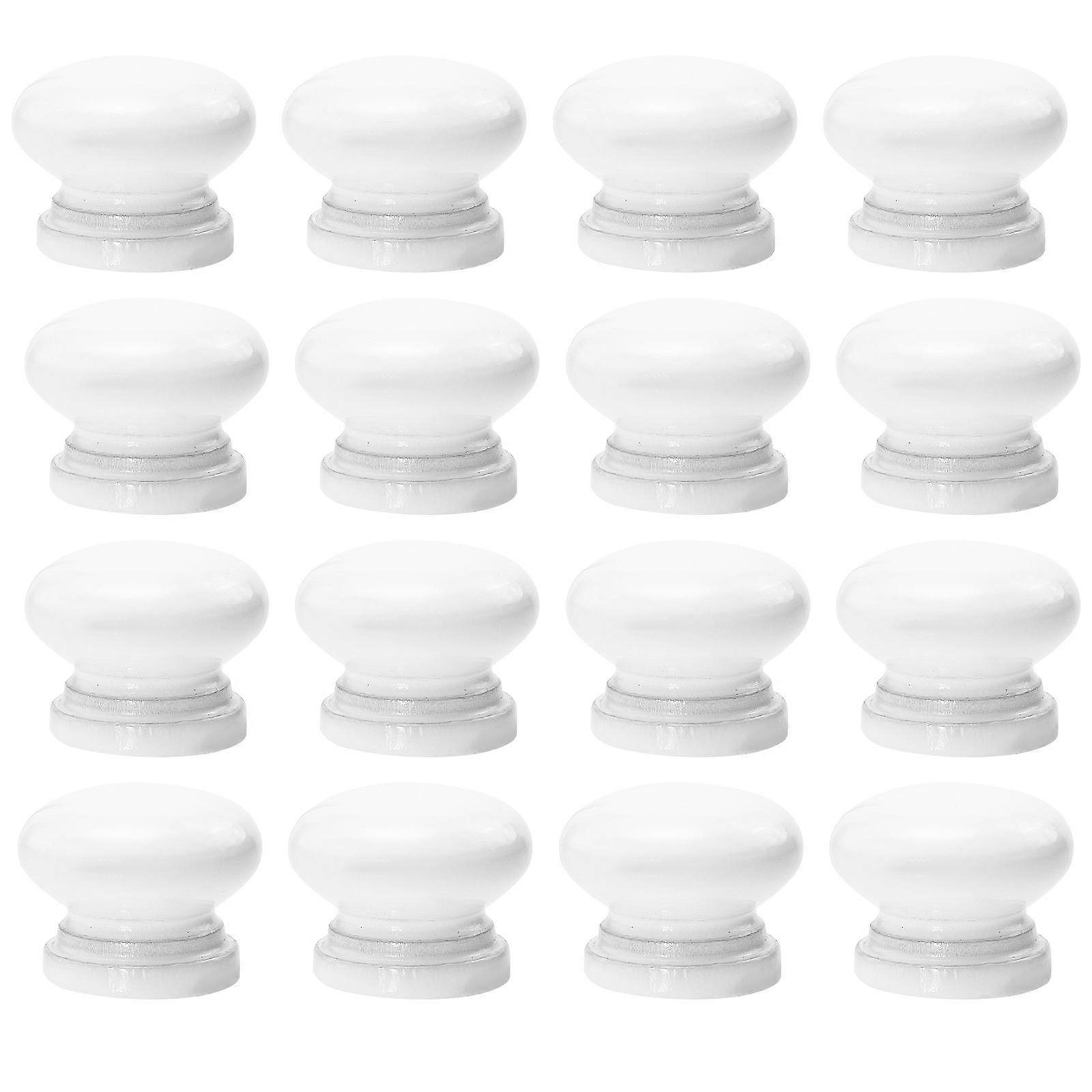 Cabinet Knobs White Wooden Drawer Pull Handles for Furniture 60Pcs