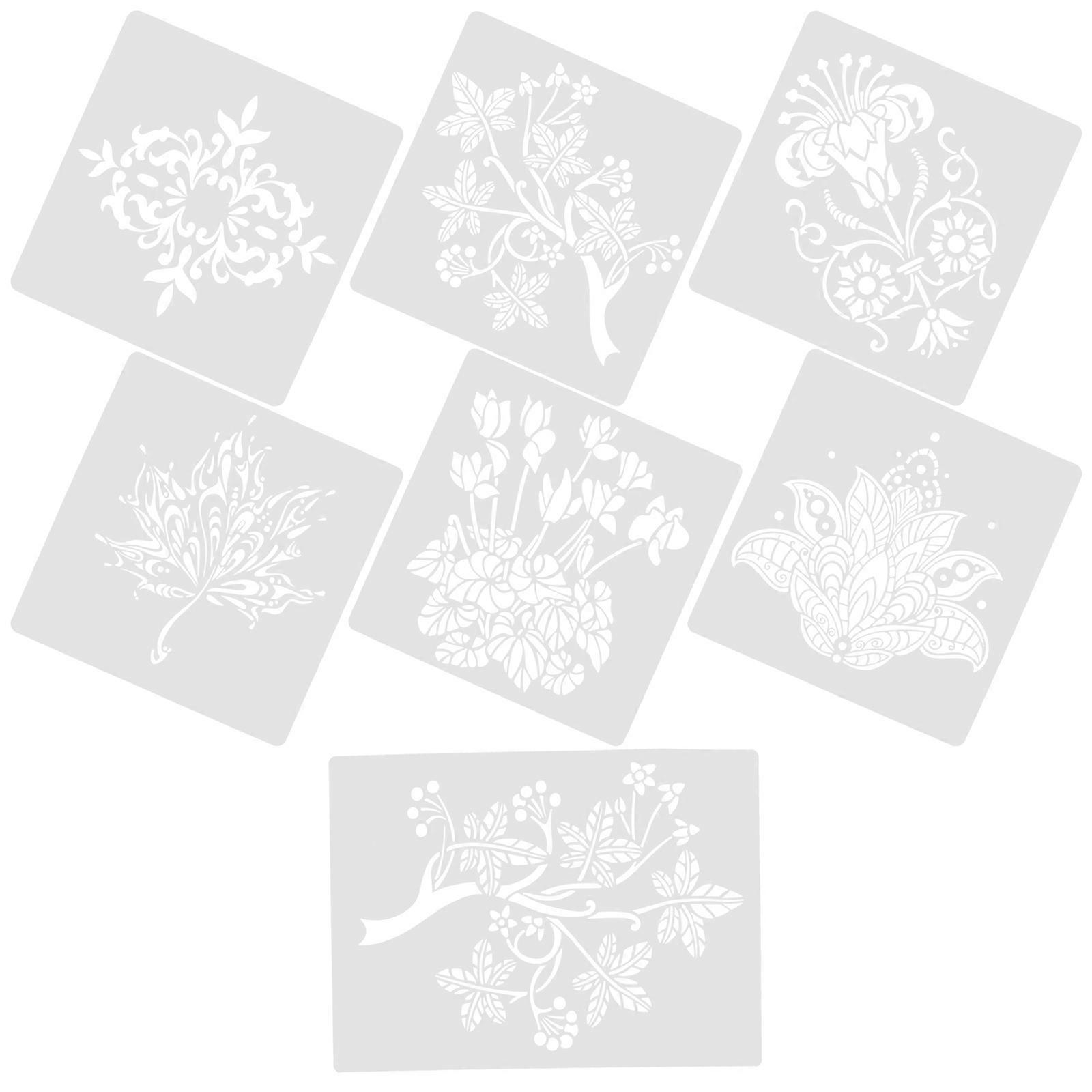 Delicate Decorative Plant Stencils 21 Pcs Easy To Use Painting Tools For Children Learning Activities