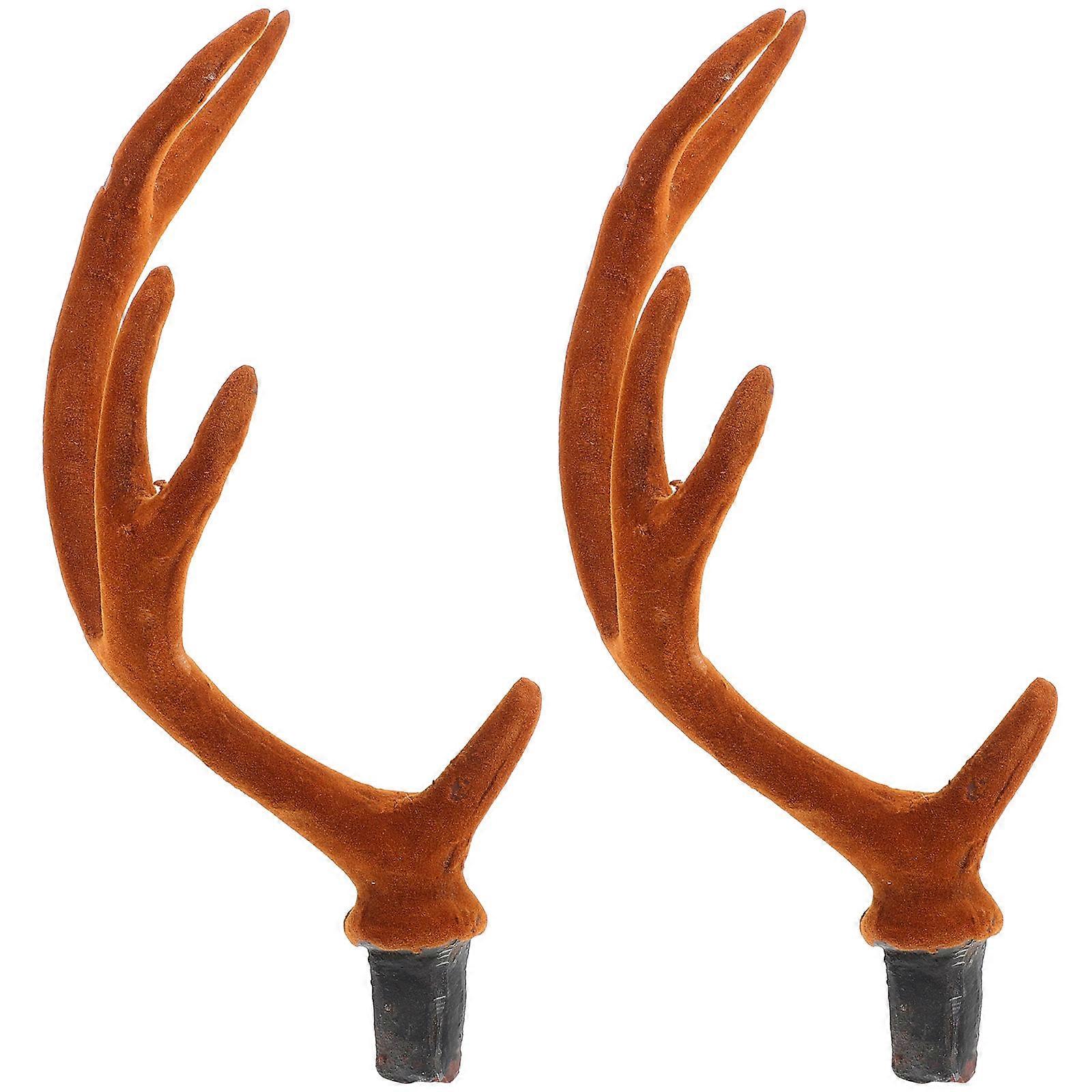 Antler Decor Brown Plastic Deer Horn DIY Headpiece for 1Pair