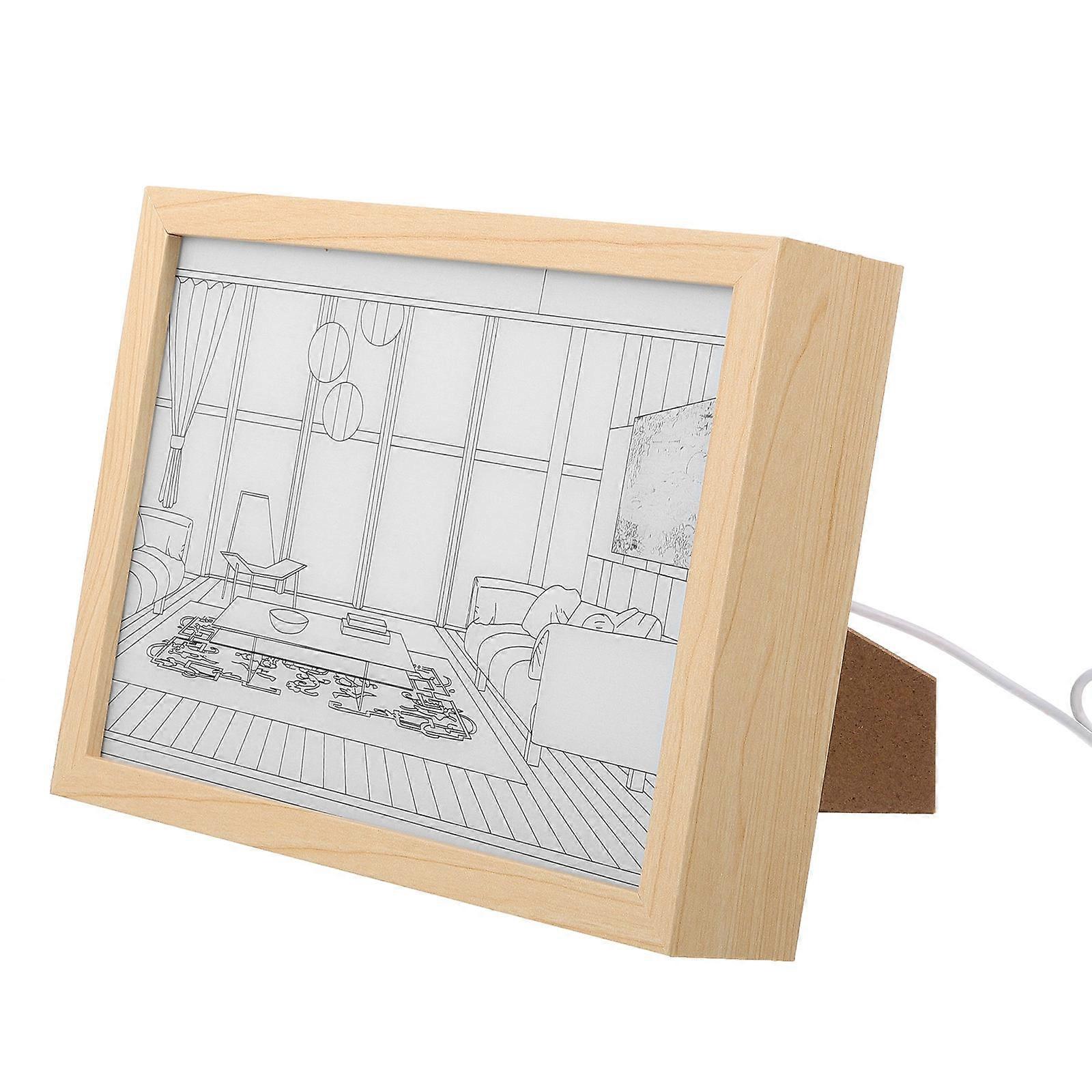 Luminous Photo Frame Rectangular Photo Display Ideal For Home Decoration Gift Giving 22.70X16.70X4.50CM Light Up Design 2Pcs