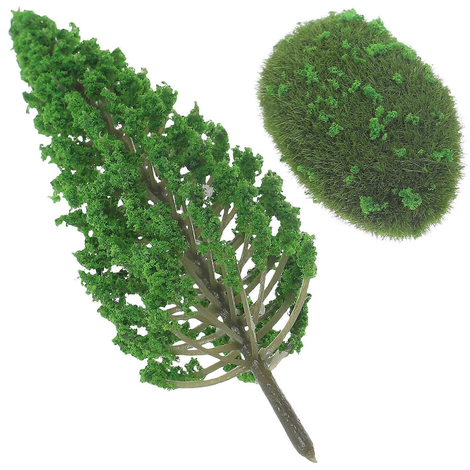 Artificial Tree Model Miniature Tree for Decor 2Pcs Green Plastic