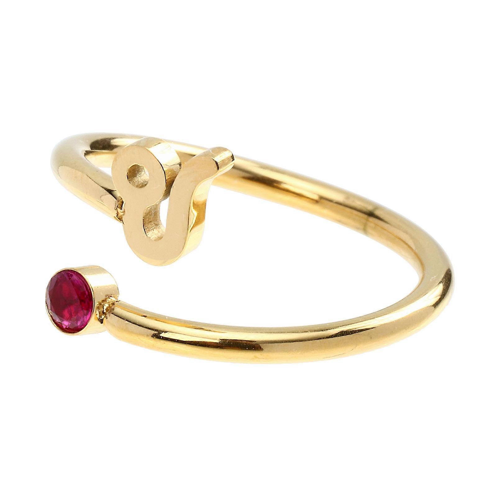 Zodiac Open Ring Adjustable Ring with Zircon Sparkly for Women