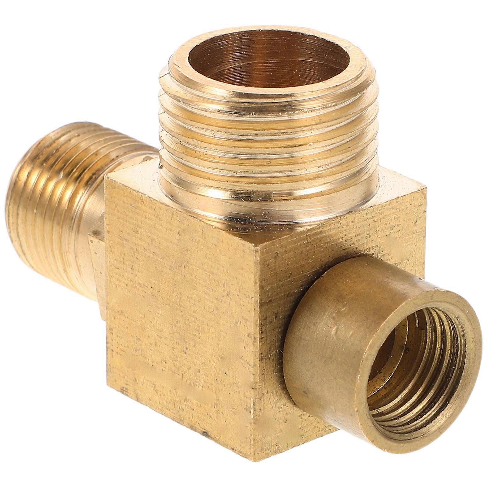 Air Compressor Copper Check Valve Threaded Tube Connector for 5Pcs Attachments