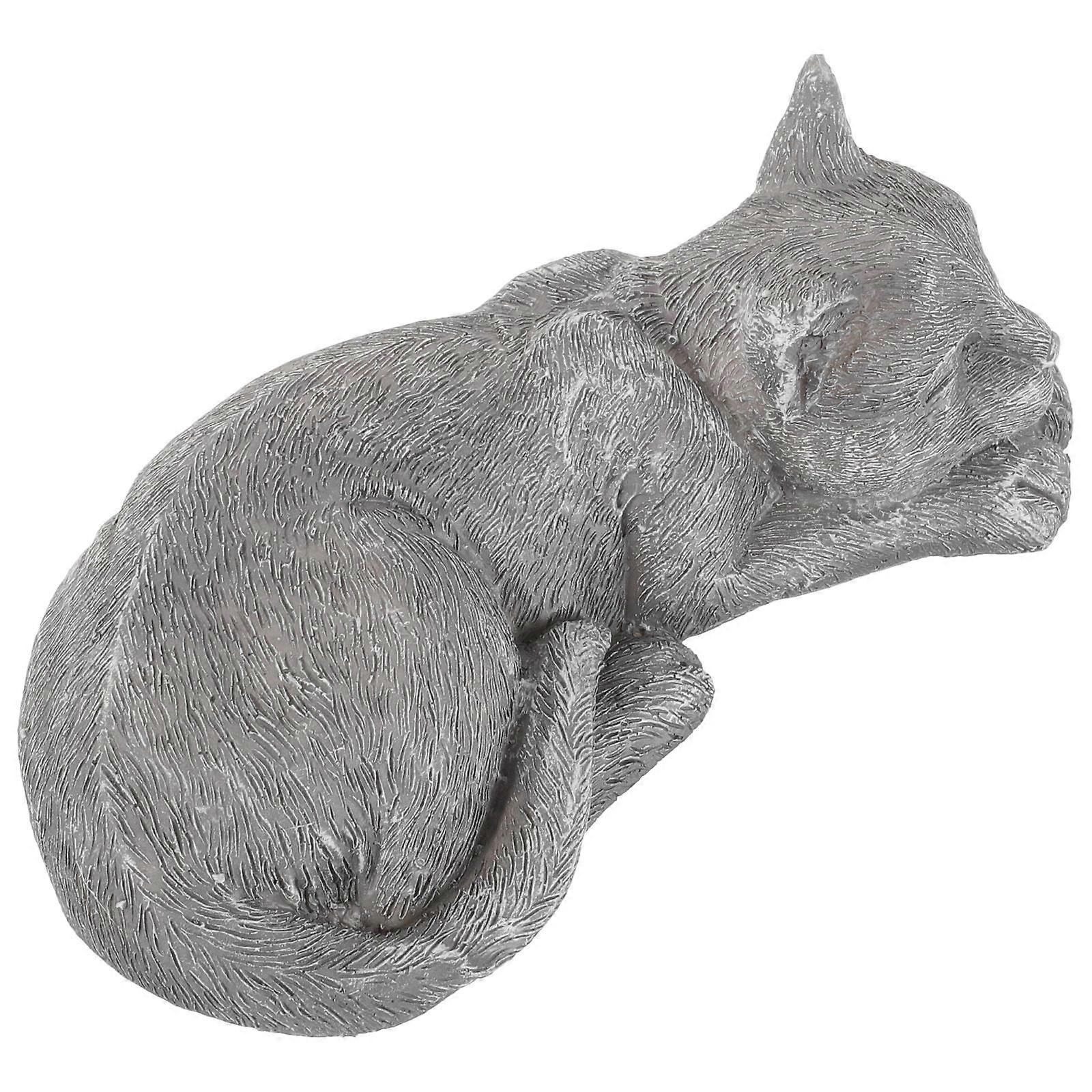 Pet Memorial Statue 5Pcs Resin Tombstone Dark Grey Rectangular Design For Home And