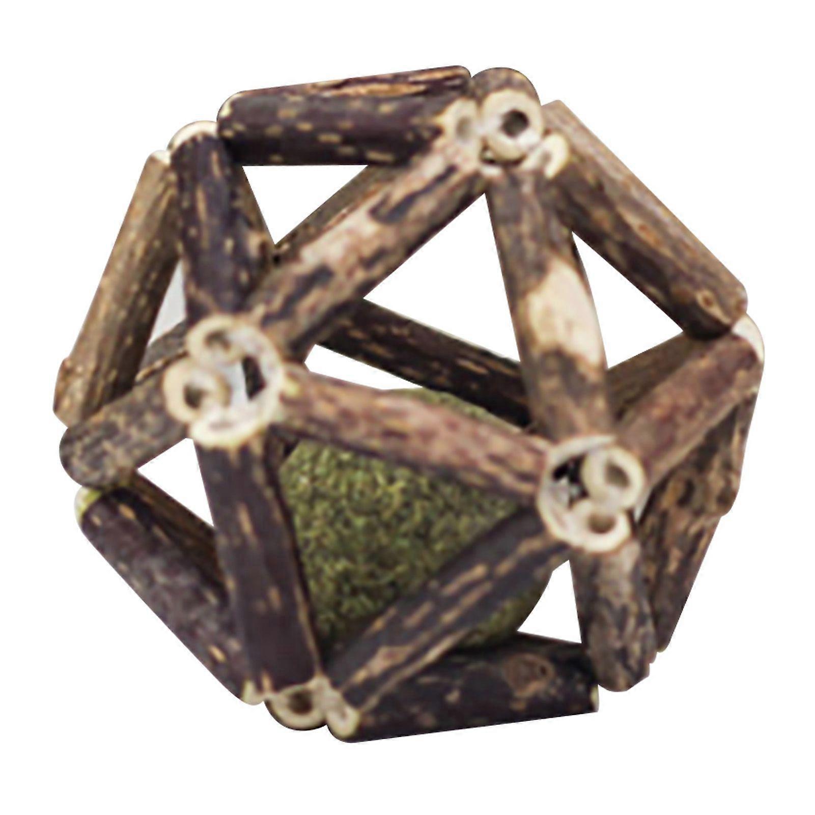 Catnip Wooden Ball Silvervine Stick Teeth Grinding Enhance Appetite Cat Chew Catnip Ball for Cats Kitten