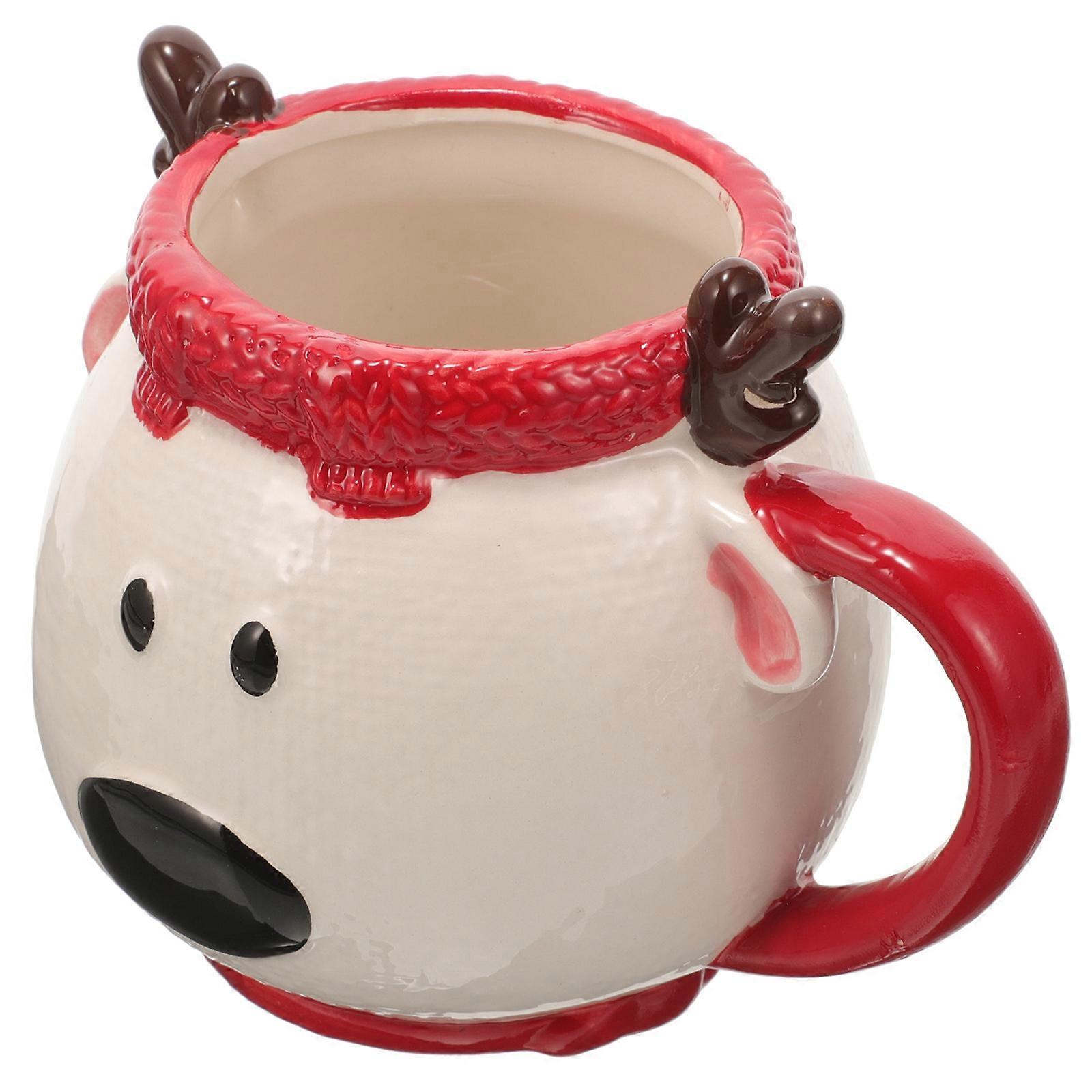 Decorative Christmas Ceramic Water Mug for Drinking 3Pcs Set