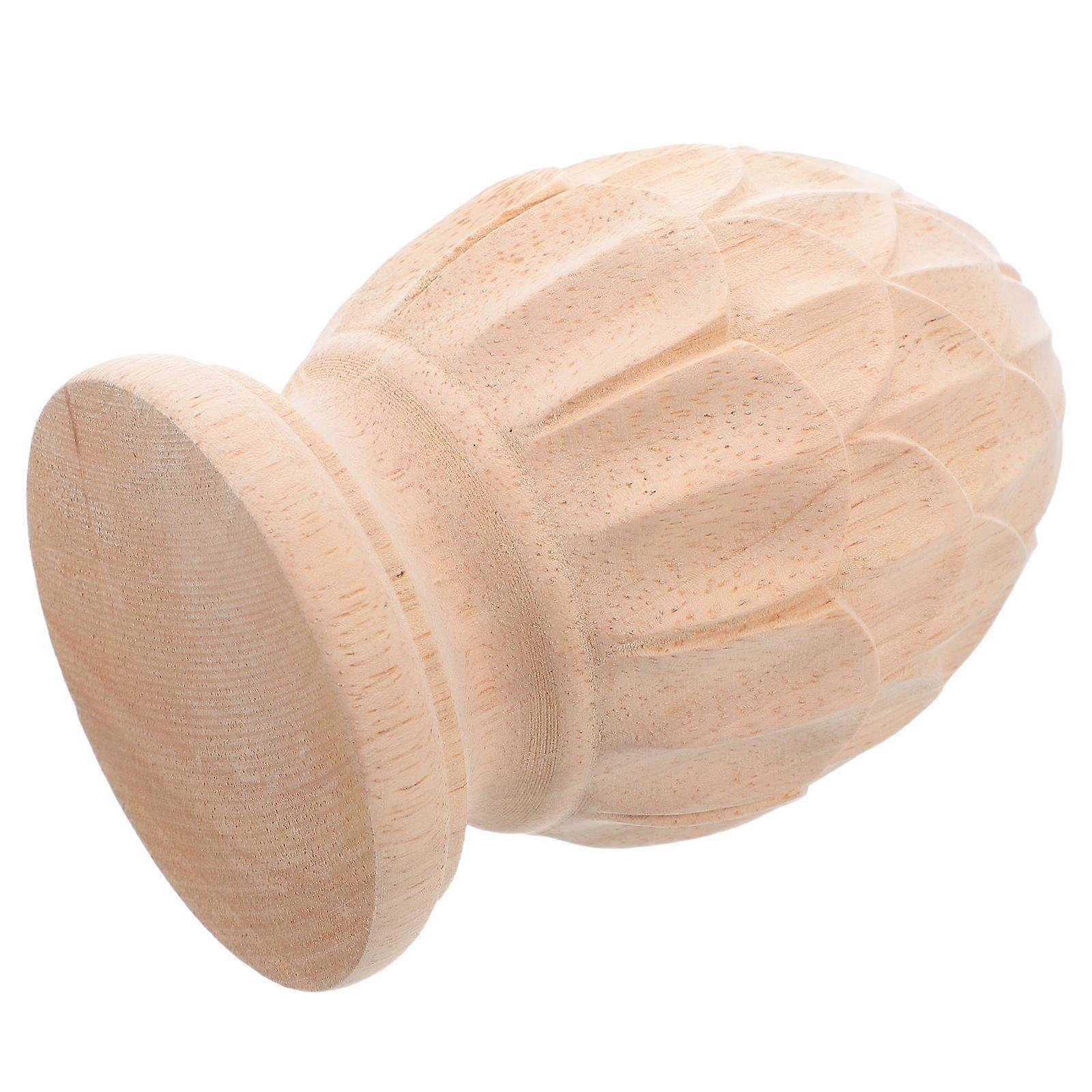 Wood Pineapple Post Cap Decorative Finial for Staircase