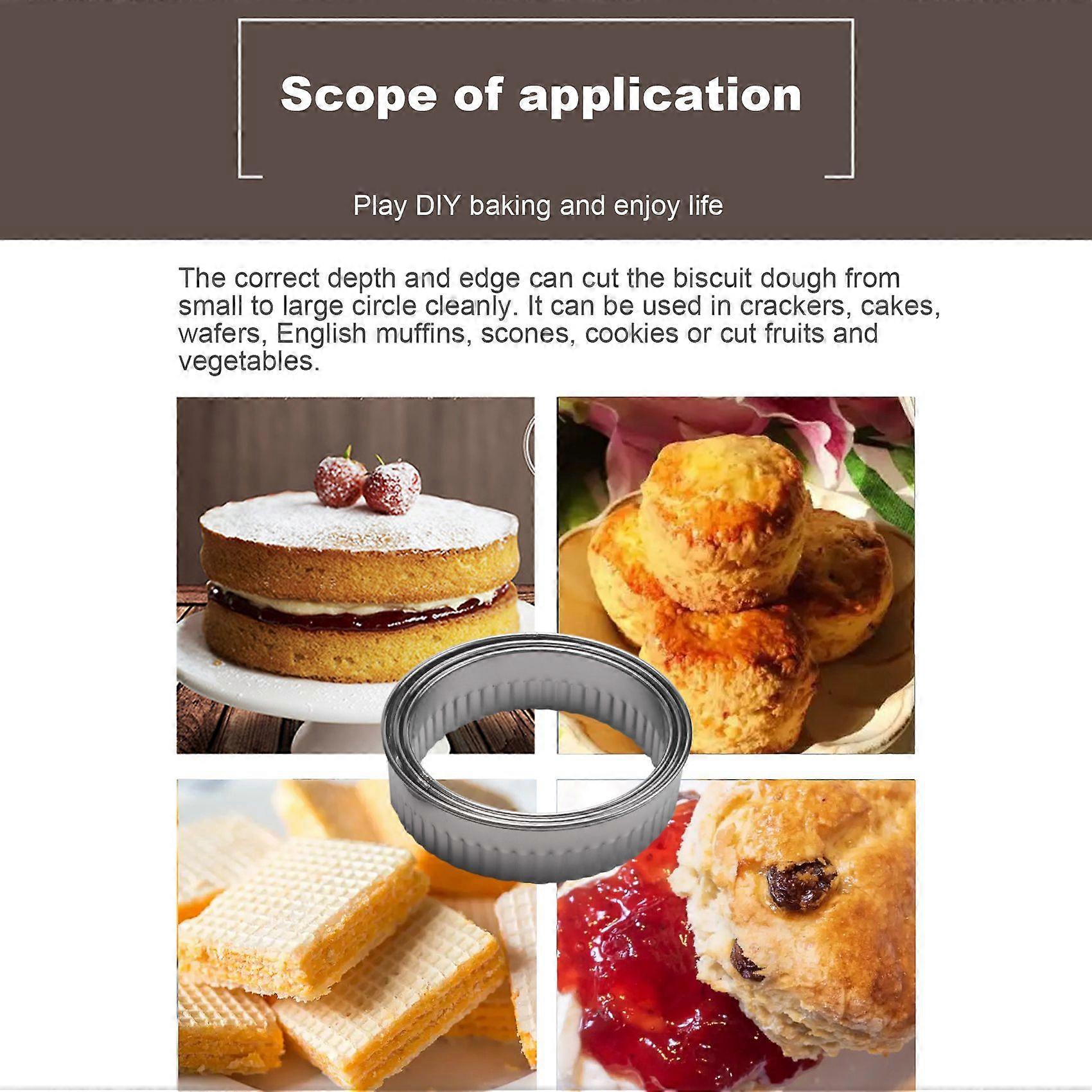 Stainless Steel Edge Round Cookie Cutter Set 12 Pieces Ring Sizes