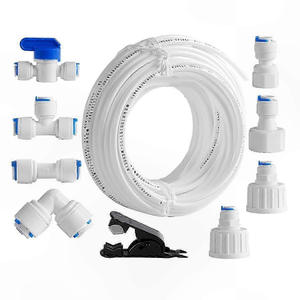 Ice Maker Installation Kit with Refrigerator Water Line Connection and Compression Fittings, OD Tubing Included
