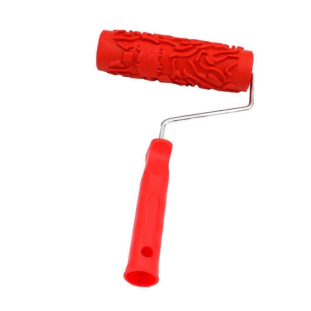 Stylish 7-Inch Assorted Embossed Pattern Painting Roller with Plastic Handle