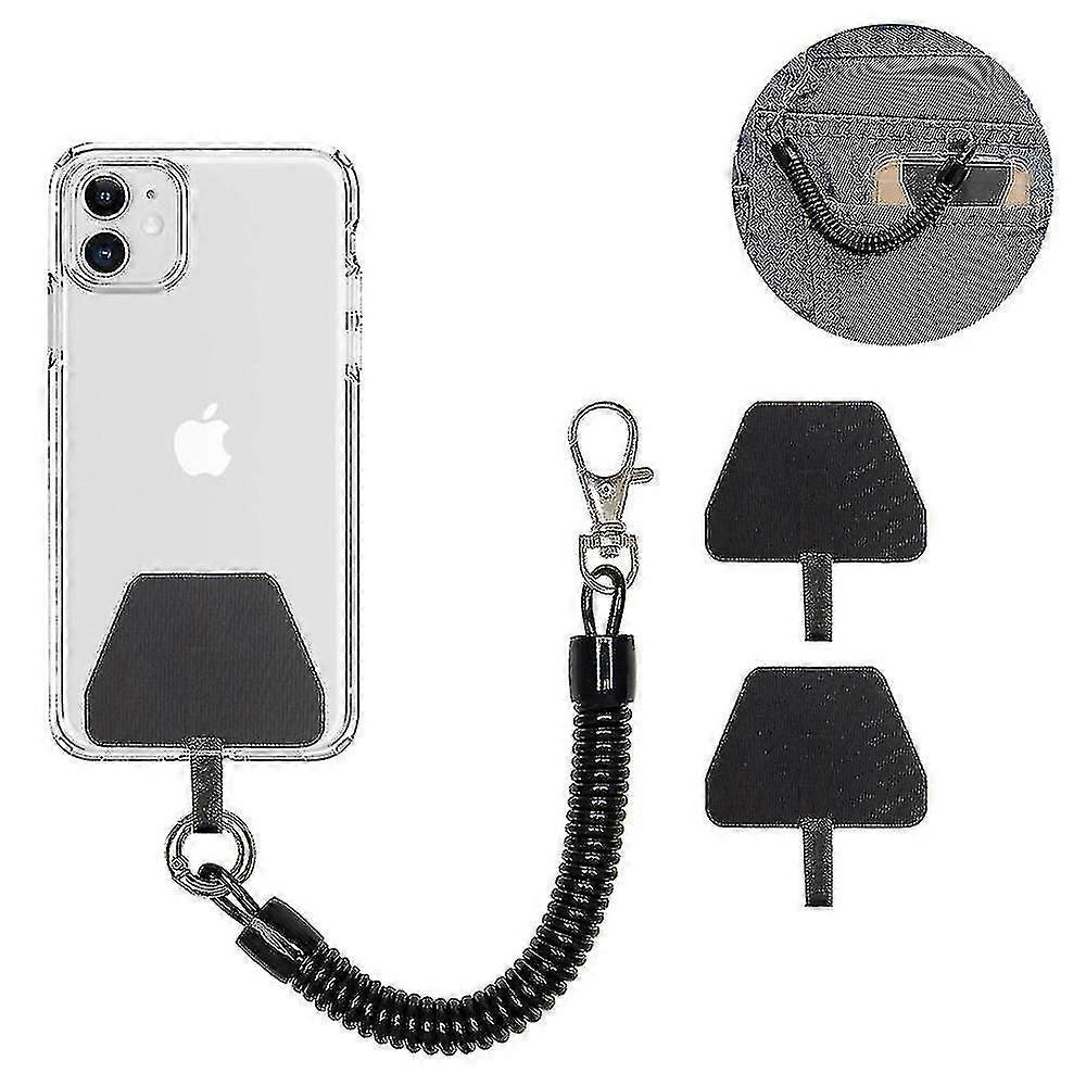 Dragonne universelle pour téléphone portable avec patch, comprenant 1 cordon et 2 attaches.