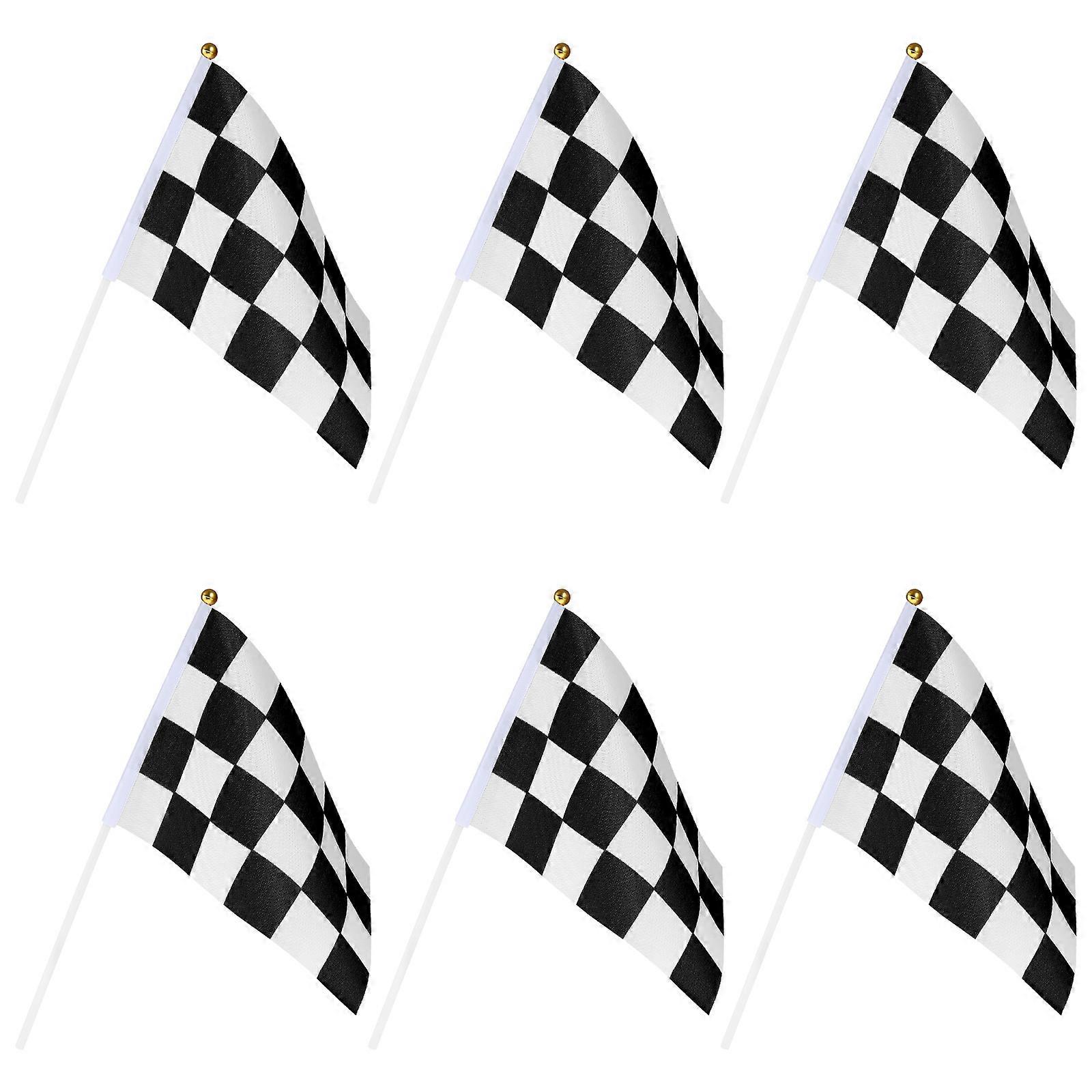 Racing Flags Checkered Polyester for Decorating 50Pcs Durable Hand Flags