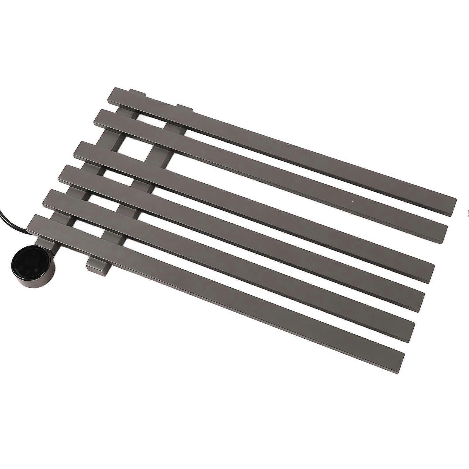 Heated Towel Rack 60x39cm Wall Mounted Grey with Timer UK Plug