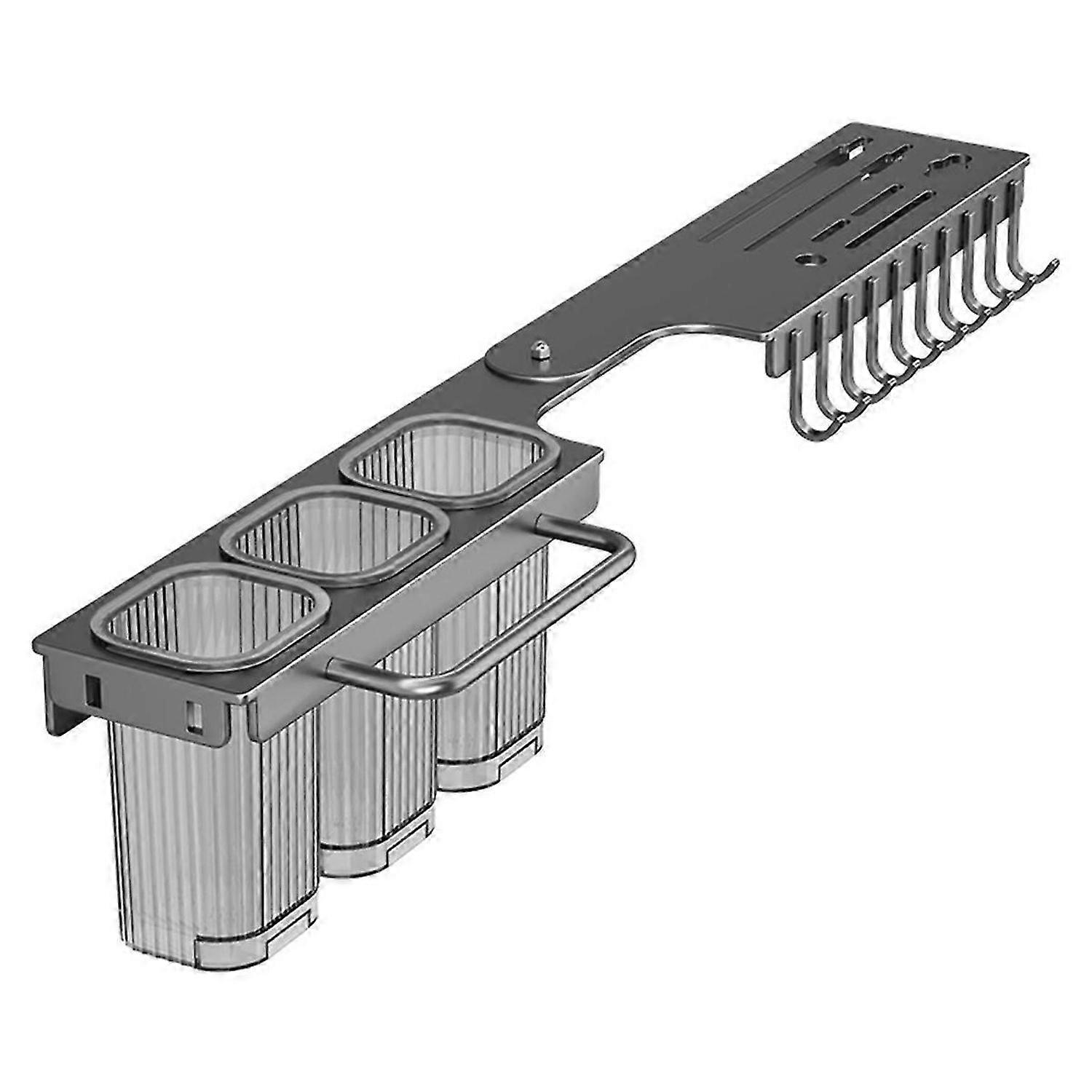 Wall-Mounted Multi-Functional Knife Holder - Folding Shelf for Kitchen, Includes Chopsticks Tube and