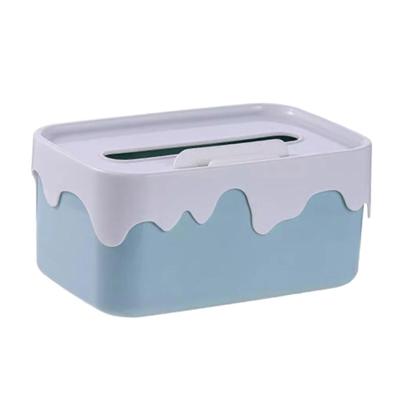 Rectangular Tissue Box Holder with Lid Large Capacity Universal Fit Tissue Container Car Napkin Holder Case