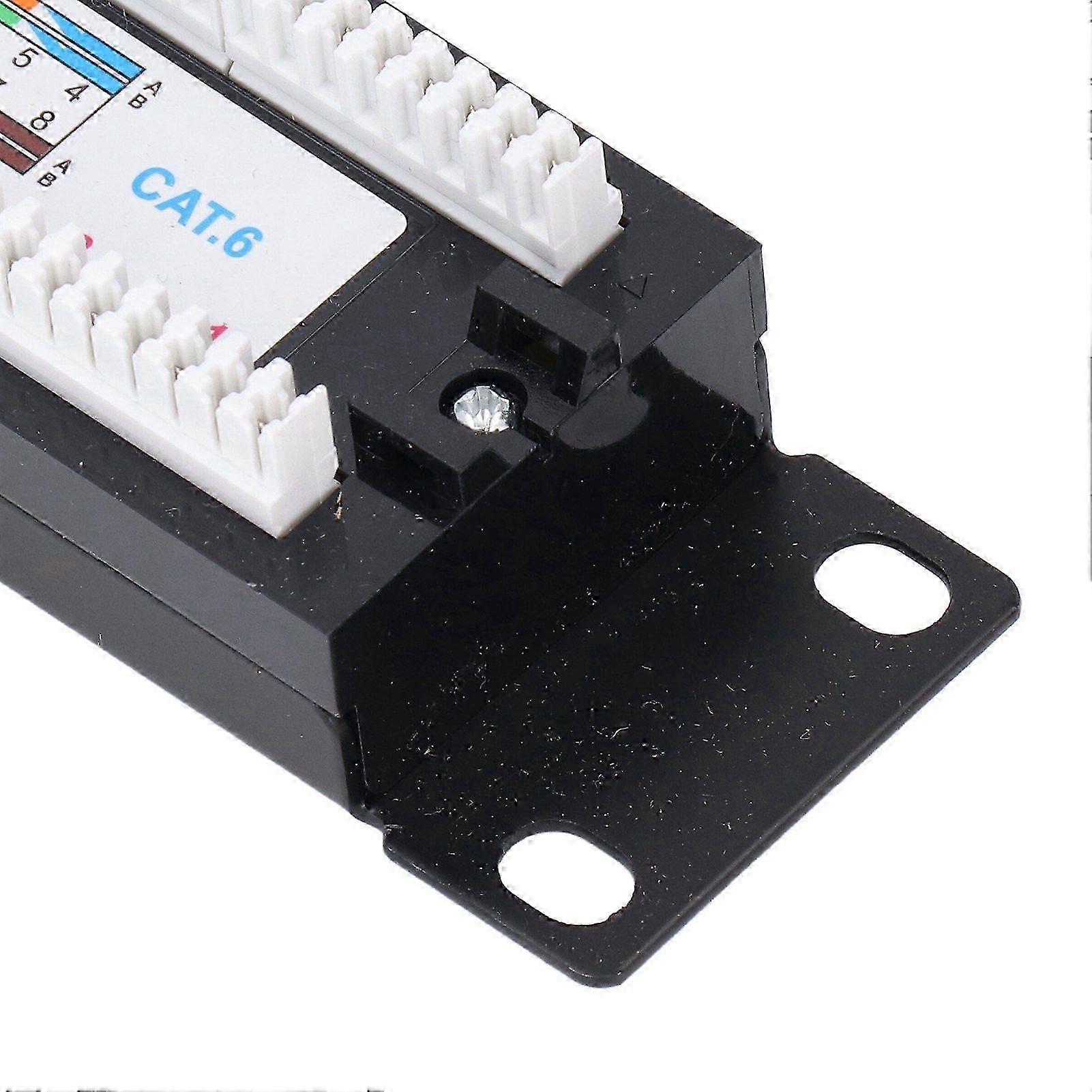 24 Port Cat6 Patch Panel Heavy Duty RJ45 Network Patch Panel for Gigabit Ethernet Switch