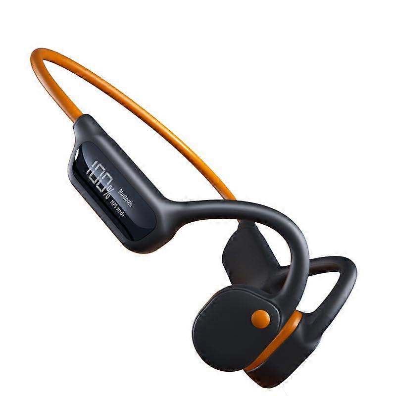 Bone Conduction Headphones Dark Orange OpenEar Design Lightweight