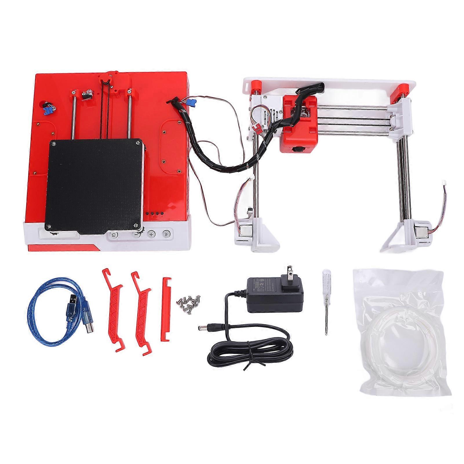 3D Printer for Beginners High Speed PLA Filament Machine 100x100mm Orange White US Plug