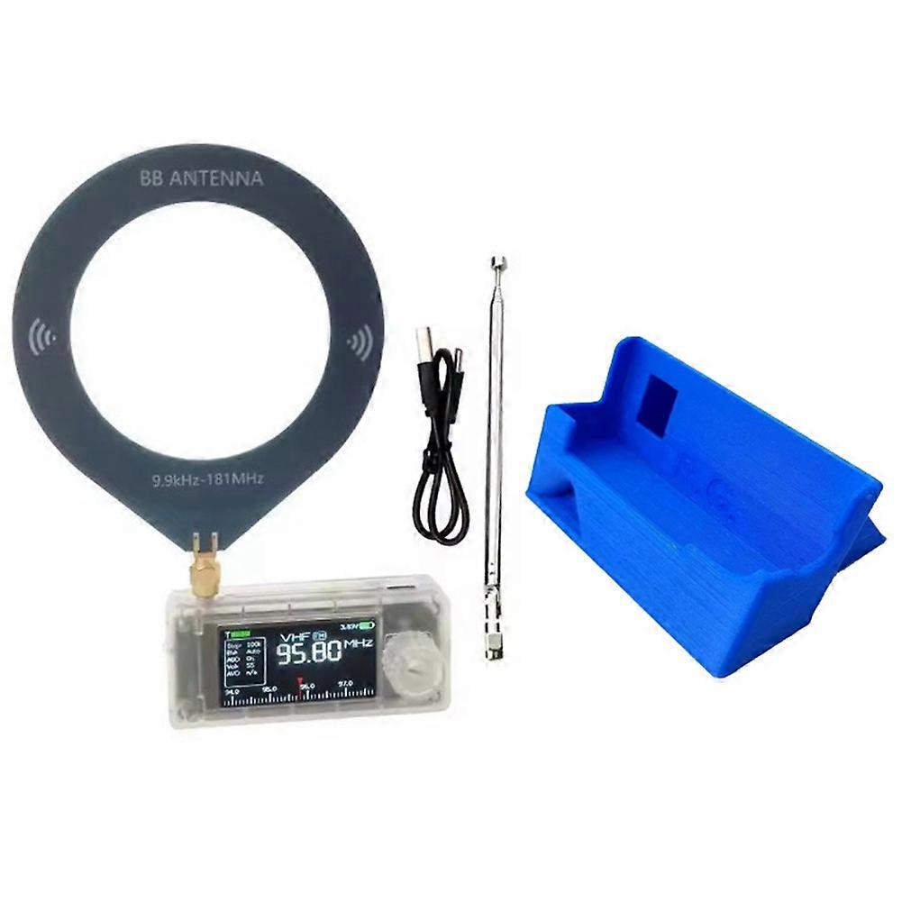 Mini SI4732 Radio Full Band LSB USB AM FM Radio HF SW MW VHF Portable Pocket Radio Transparent Case with 3D Bracket