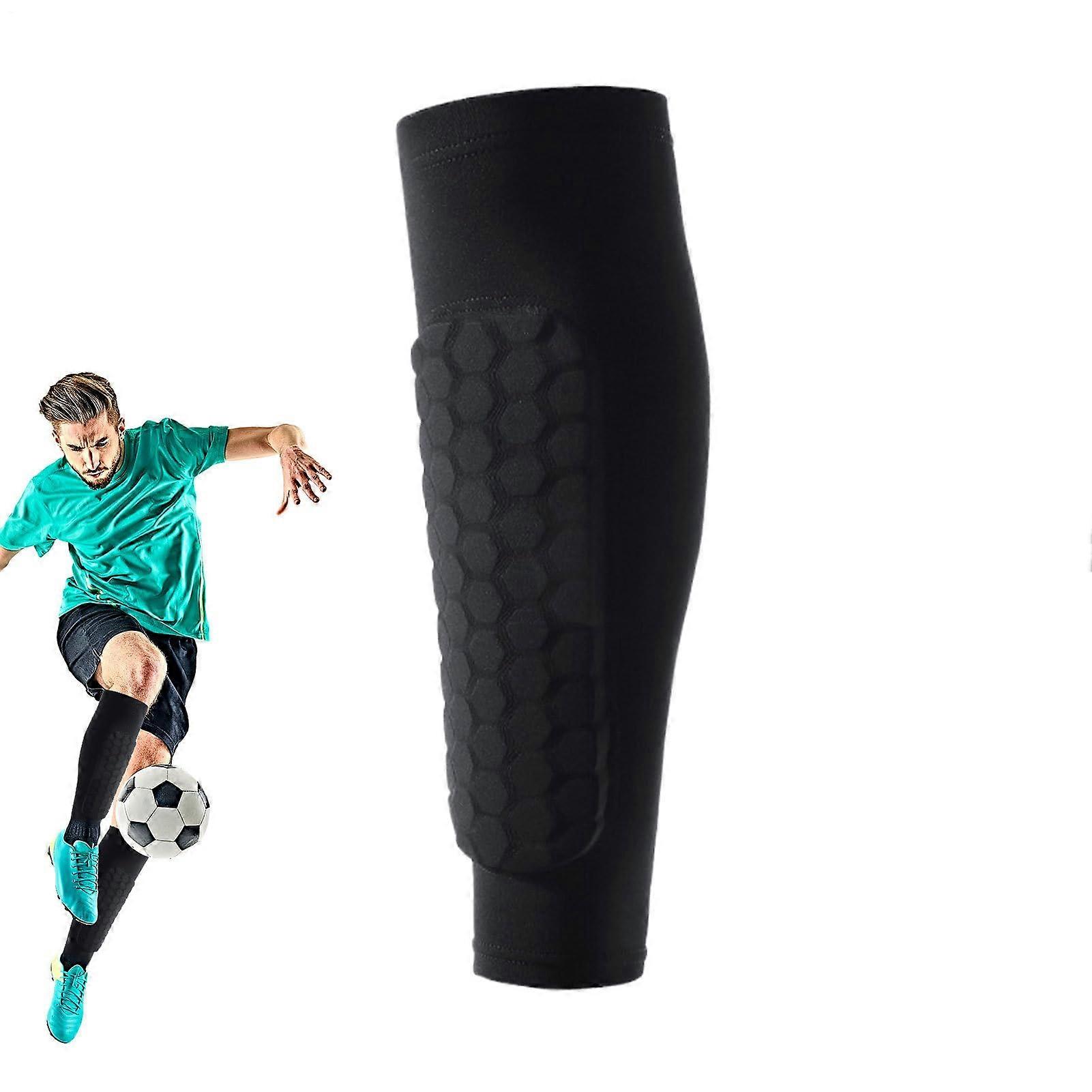 Soccer Shin Guards Lightweight Polyester 35G Breathable Material Black Size M For Training And Competition
