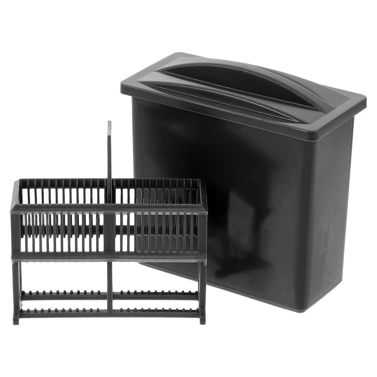 Plastic Slide Staining Jar: 24 Slots Plastic Microscope Slide Staining Jar With Rack - Storage Organizer For Laboratory Lab Equipment