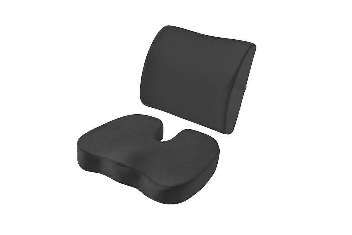 Memory Foam Seat Cushion and Lumbar Support Pillow for Office Chair Car