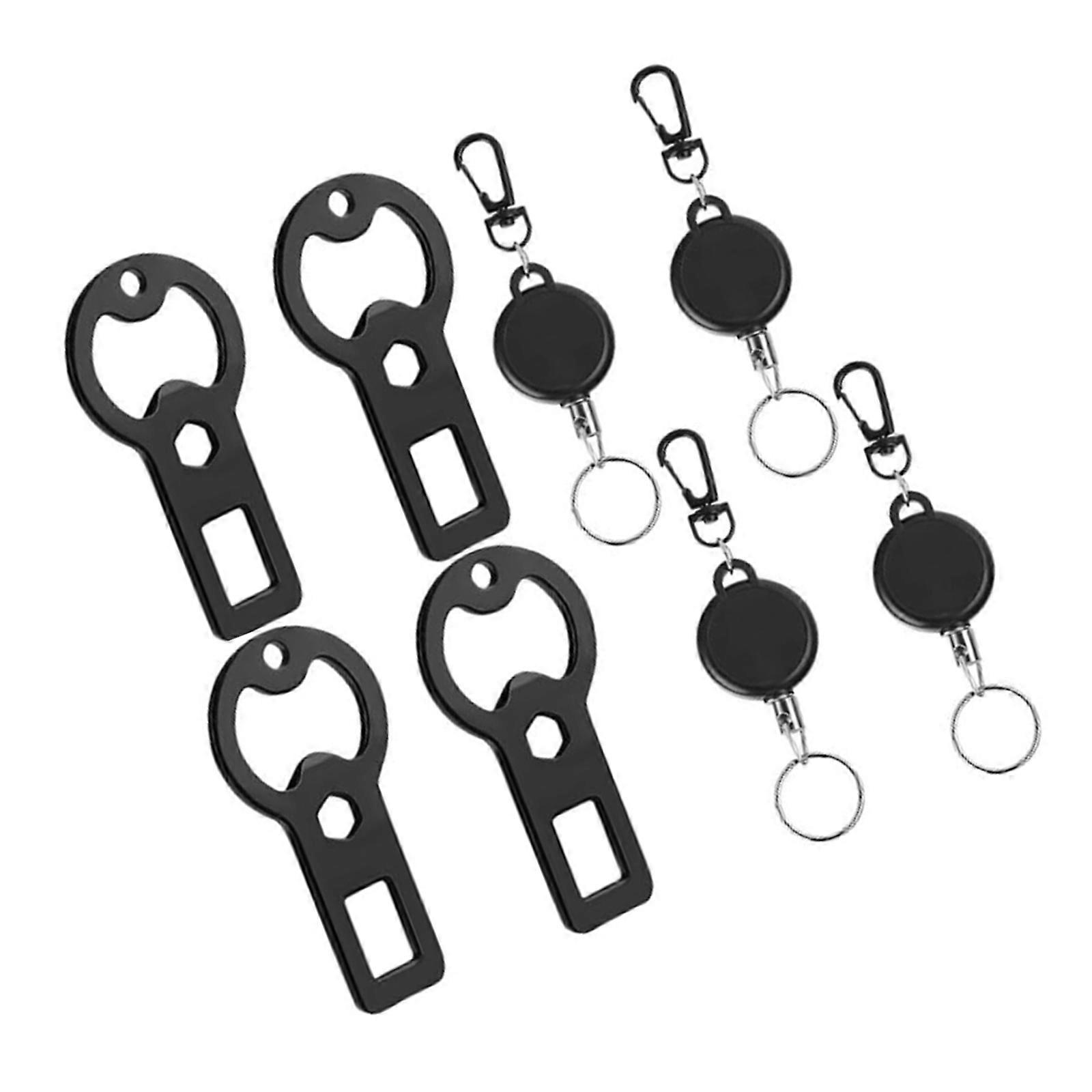 Ensemble d'ouvre-clés métalliques pratiques avec mousqueton à ouverture rapide, idéal pour la randonnée et un usage quotidien. Multicolore.