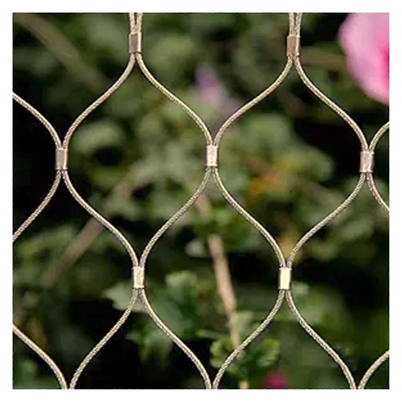 Altitude Fall Prevention Net Stainless Steel Stair Safety Net Balcony 10 cm Mesh Opening 2 mm Rope X Type Net 1.2x10 m