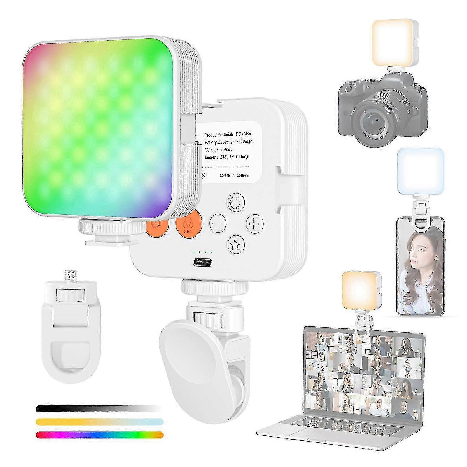 Pocket RGB Video Light Video Conference Light for Computer Tablet Mobile Phone