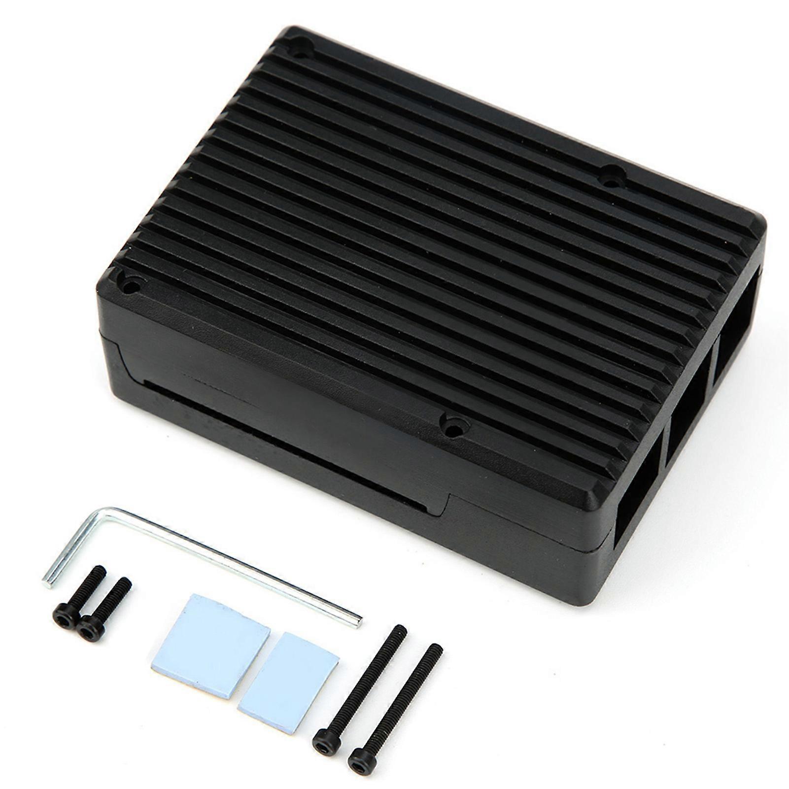 Aluminum Alloy Case Motherboard Parts Electronic Components Black for Raspberry Pi4