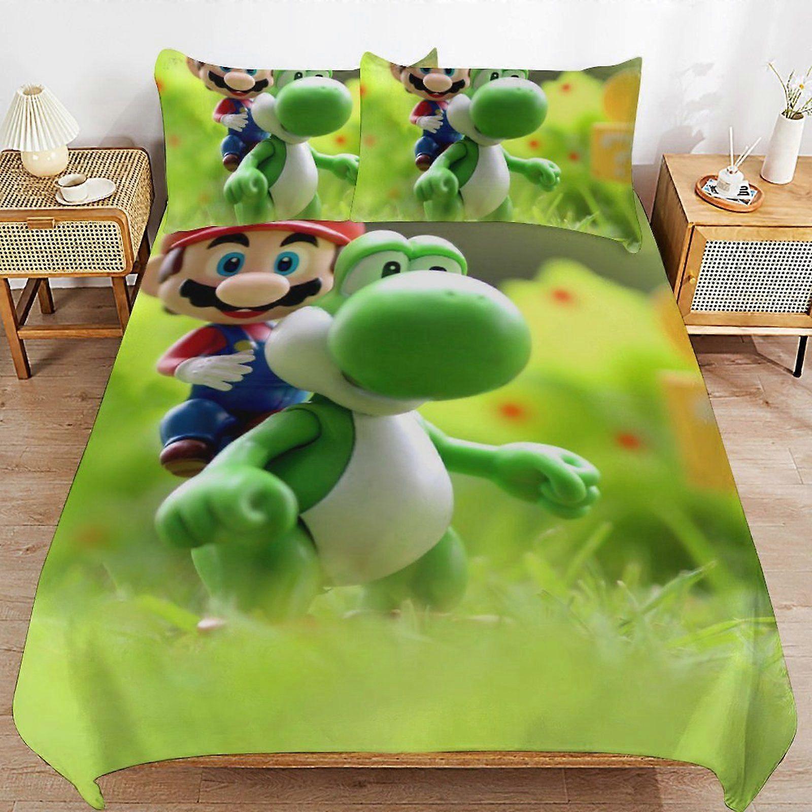 W637 Yoshi Long Thread Comfort Soft Zipper Closure Functional Fit Bedding Duvet Cover Sets for Restful Sleep M637