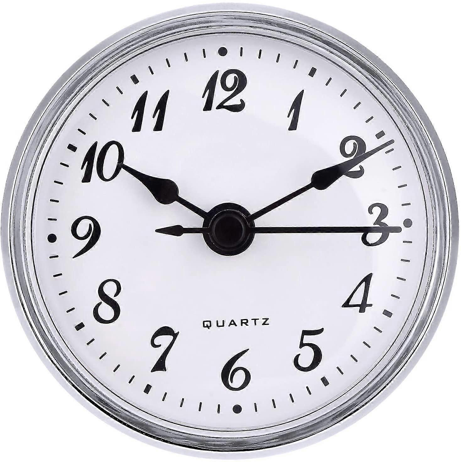 2.8 Inch/ 70 Mm Quartz Clock Insert, Gold Trim, Arabic Numeral, Quartz Movement (silver Trim) A